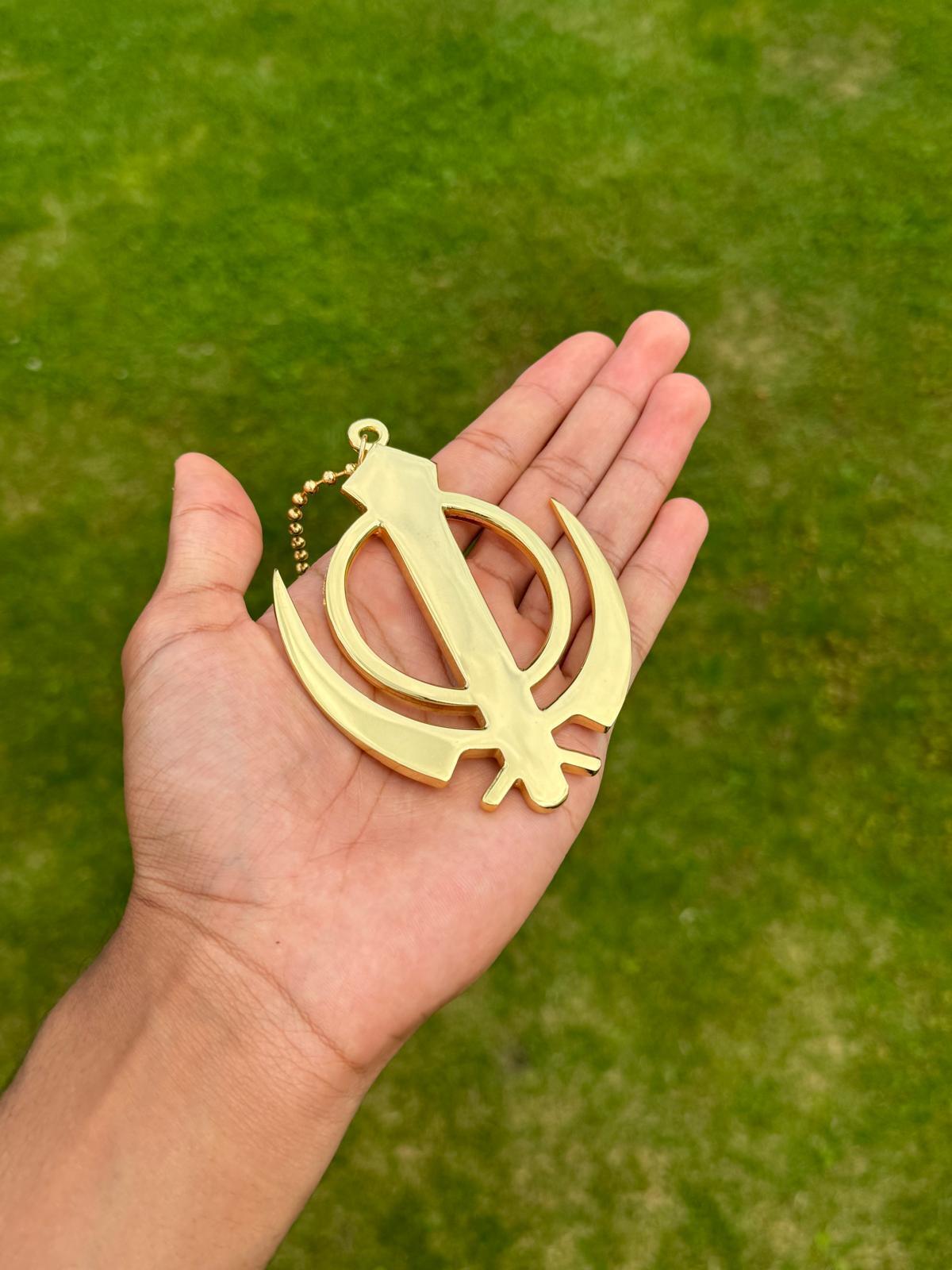 Sikh Steel Khanda Singh Kaur Pendant Punjabi Car Mirror Hanger Ball Chain F33