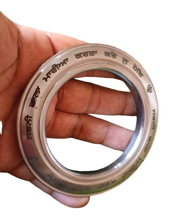 Sarbloh Kara Gurmukhi Bangle Sabhni Challa Maria Smooth Sikh Chakri Kada CC36R