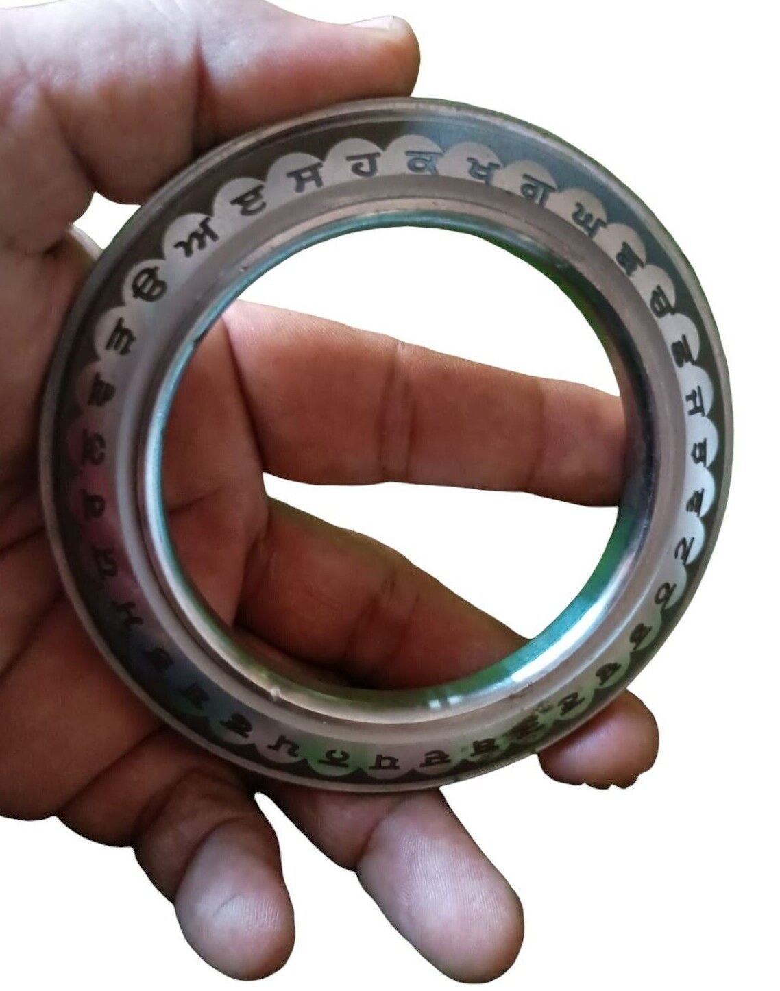 Sarbloh Kara Gurmukhi Bangle Sabhni Challa Maria Smooth Sikh Chakri Kada CC36R