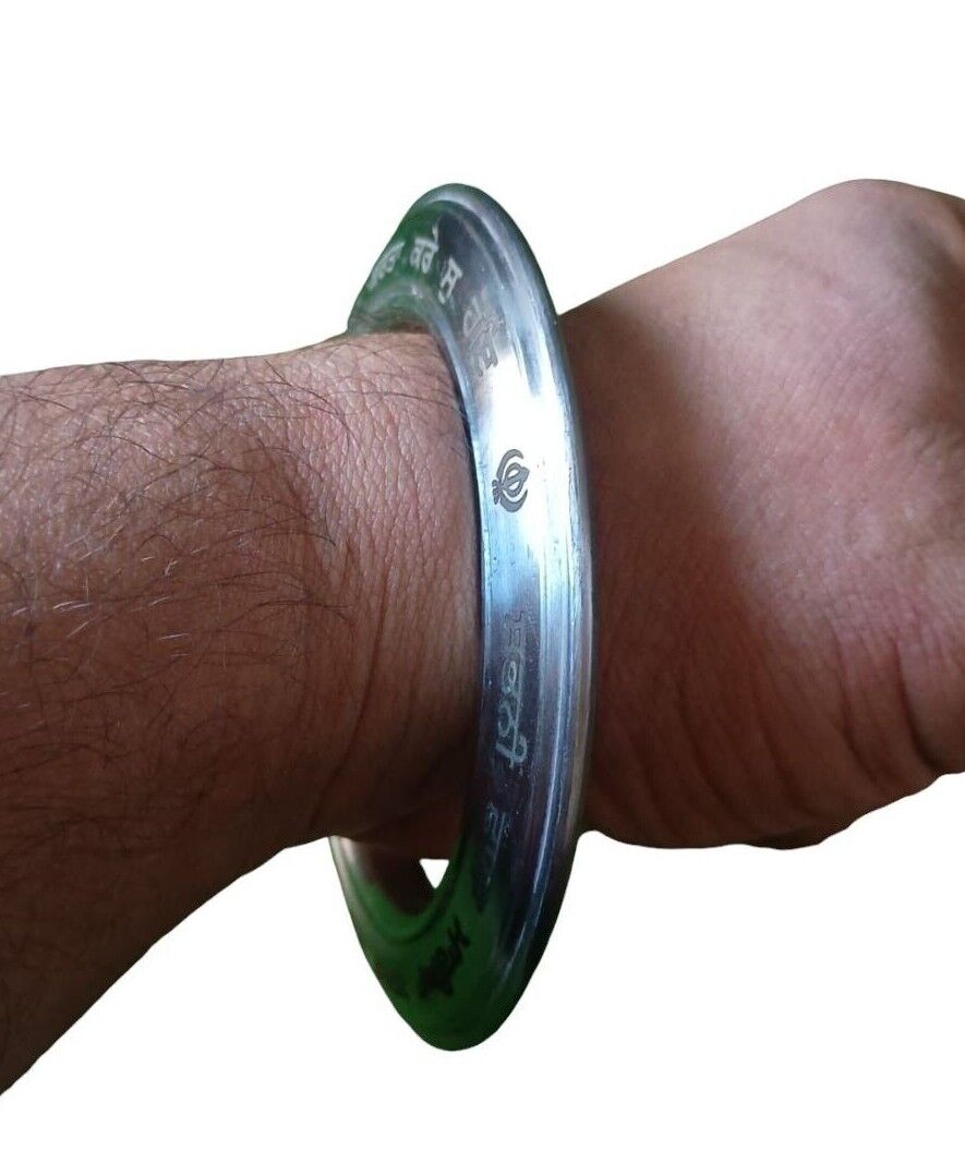 Sarbloh Kara Gurmukhi Bangle Sabhni Challa Maria Smooth Sikh Chakri Kada CC36R