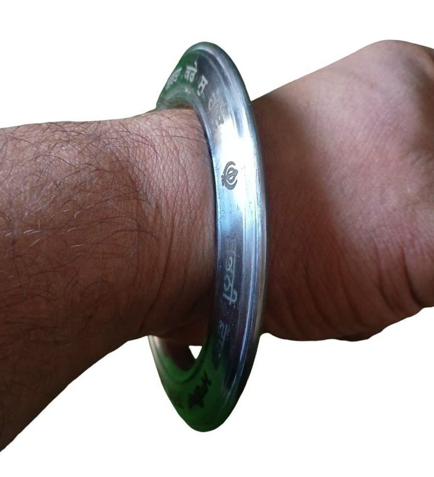 Sarbloh Kara Gurmukhi Bangle Sabhni Challa Maria Smooth Sikh Chakri Kada CC36R