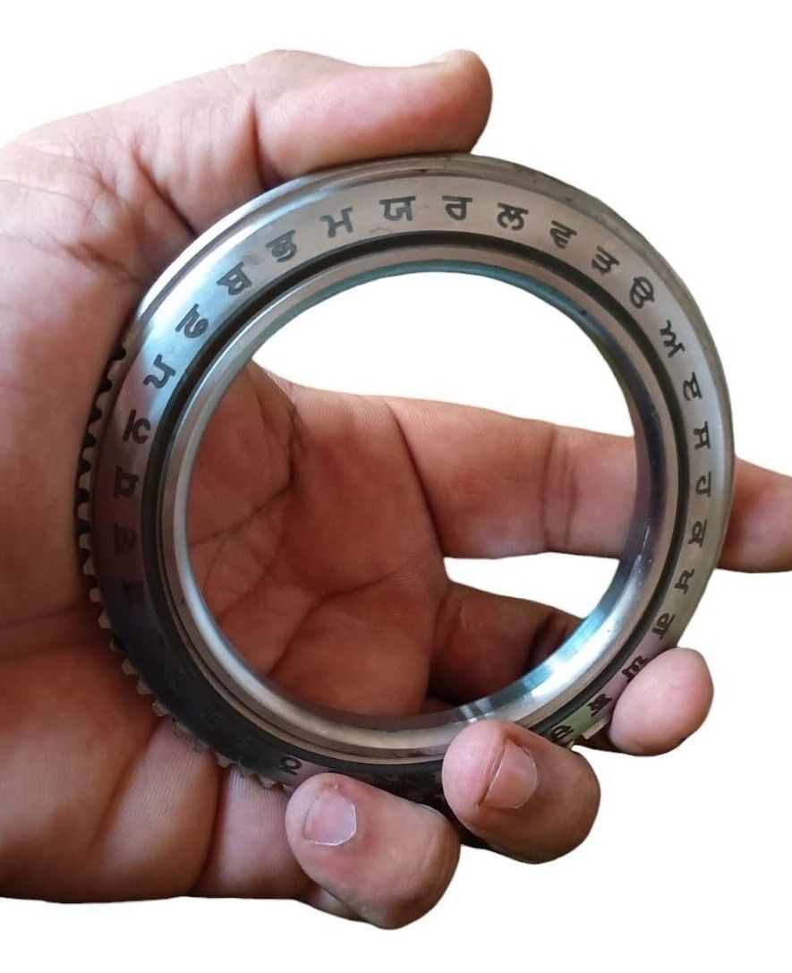 Sarbloh Kara Gurmukhi Bangle Sabhni Challa Maria Chakri Cut Kada Sikh Iron CC37R