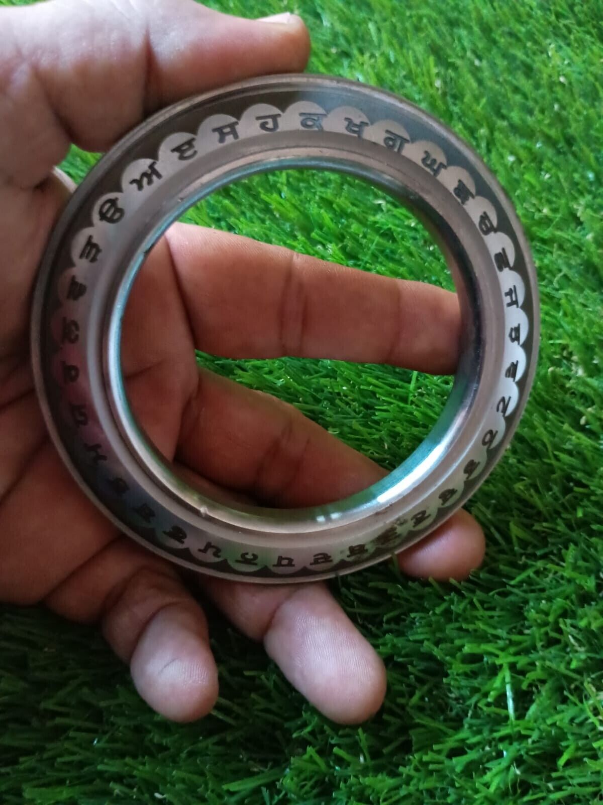 Sarbloh Kara Gurmukhi Bangle Sabhni Challa Maria Smooth Sikh Chakri Kada CC36R
