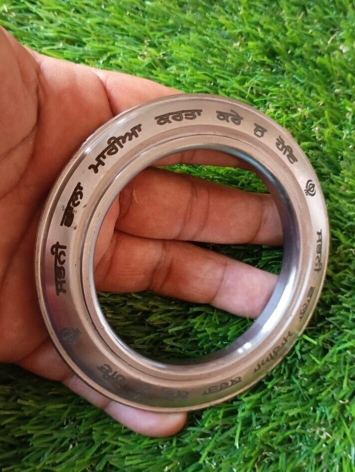 Sarbloh Kara Gurmukhi Bangle Sabhni Challa Maria Smooth Sikh Chakri Kada CC36R