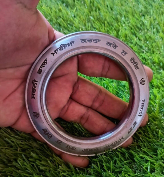 Sarbloh Kara Gurmukhi Bangle Sabhni Challa Maria Smooth Sikh Chakri Kada CC36R