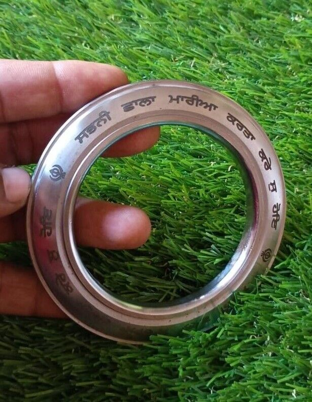 Sarbloh Kara Gurmukhi Bangle Sabhni Challa Maria Smooth Sikh Chakri Kada CC36R