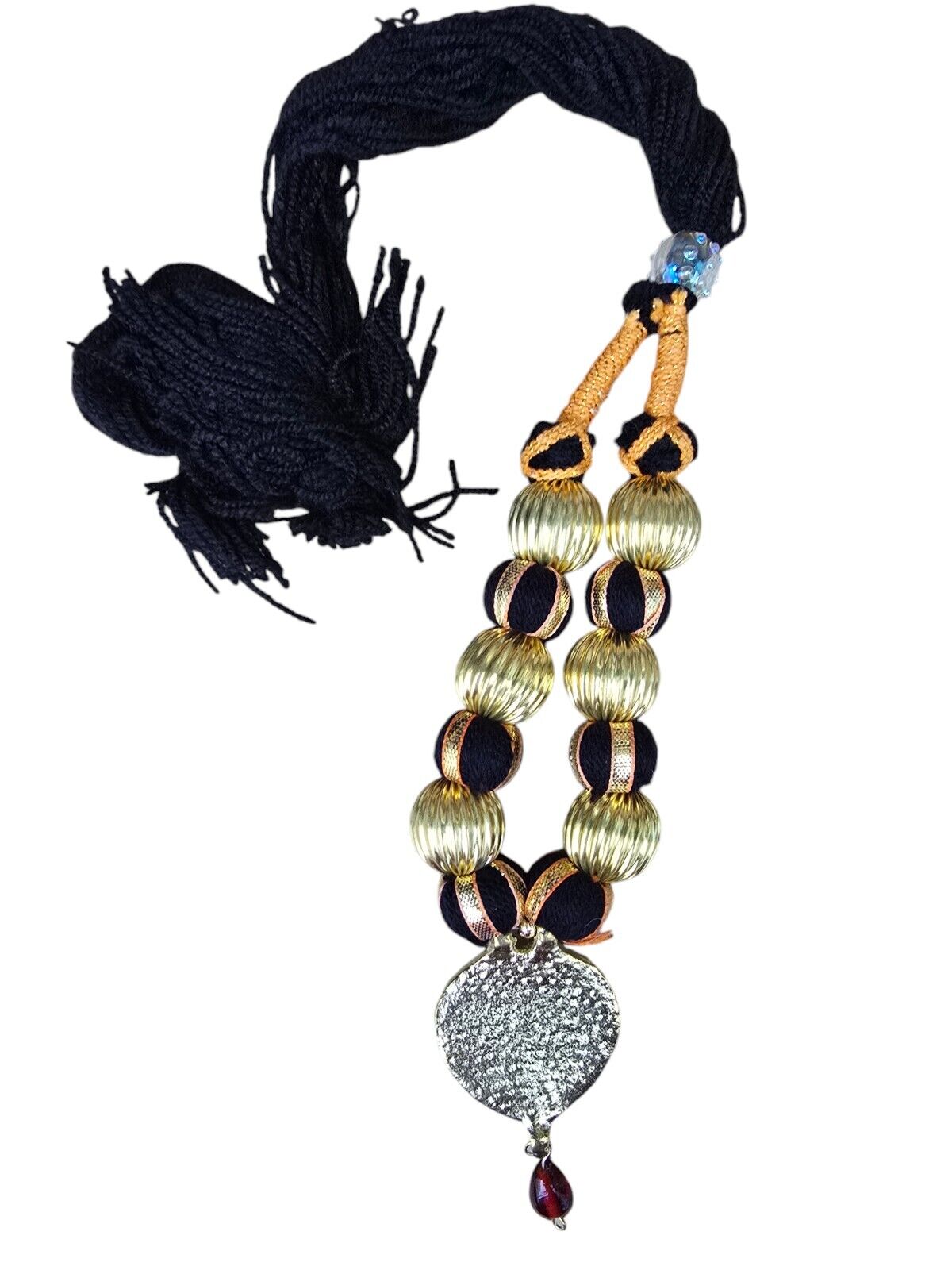 Punjabi Kaintha Folk Cultural Bhangra Gidha Pendant Cultural Necklace Black NNBL