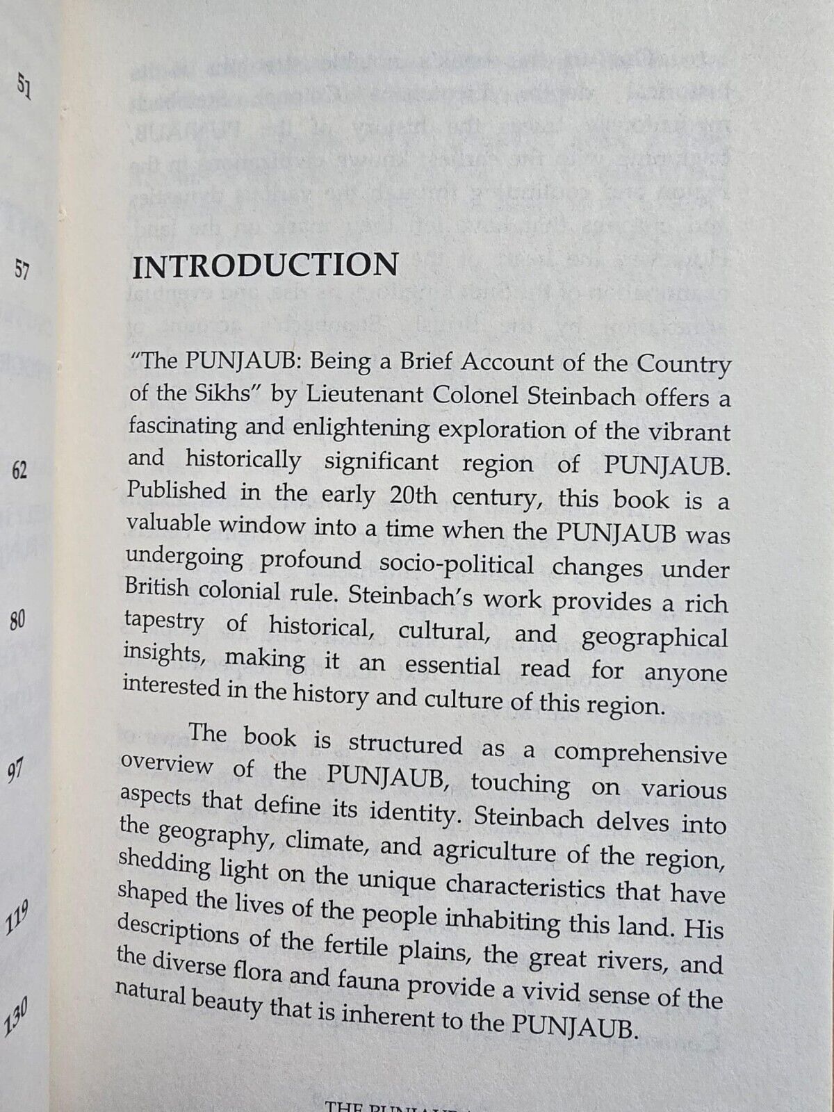 The Punjaub The Country of the Sikhs Steinbach Sikh Literature English Book B55