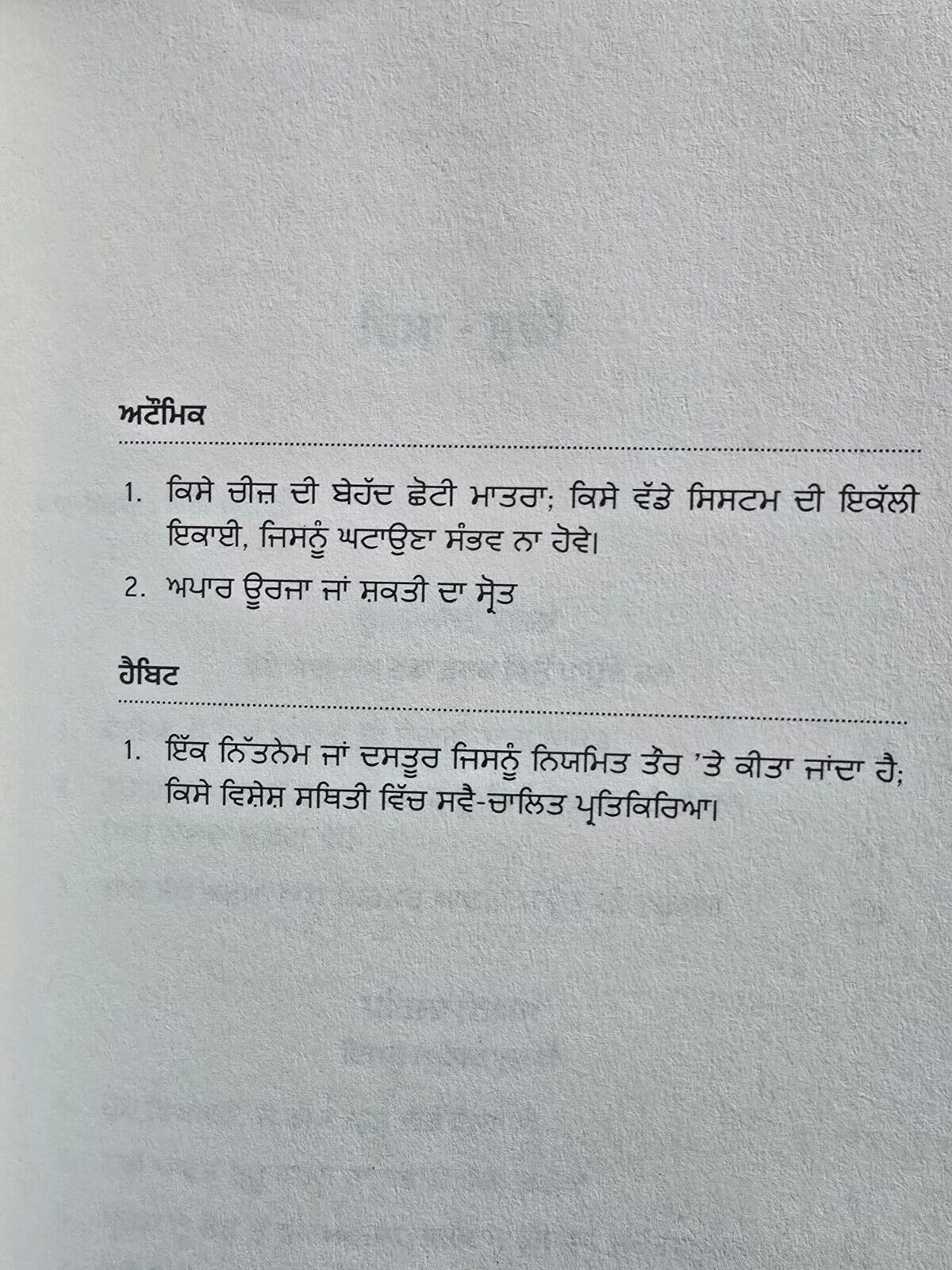 Atomic Habits Self Help book by James Clear in Punjabi Gurmukhi New Panjabi A21