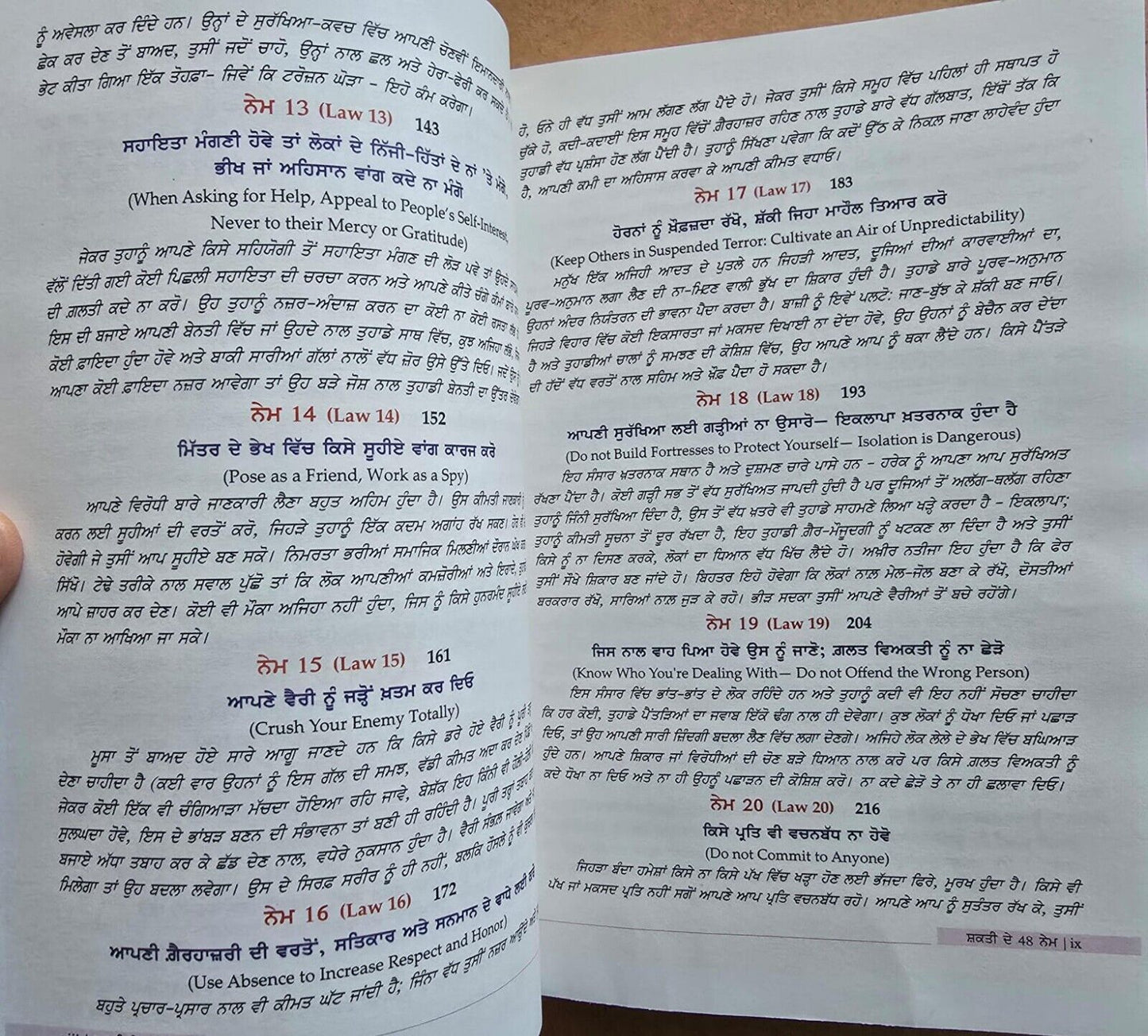 48 Laws of Power Punjabi Book Robert Greene Shakti de 48 Name Gurmukhi Panjabi A21