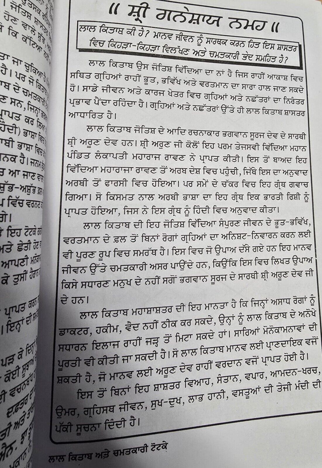 Lal Kitaab Red Book Chamatkari Totkay Jyotish Vidya  in punjabi gurmukhi New A21