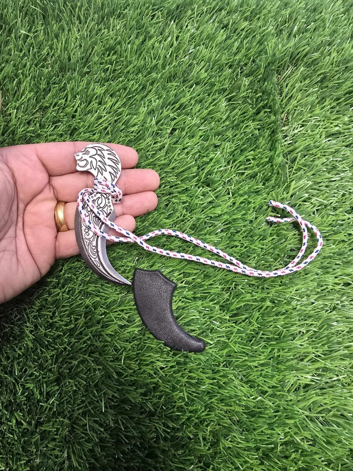Khalsa Sarbloh punch Pure iron punjabi sikh singh kaur taksali Lion Shastar A7A