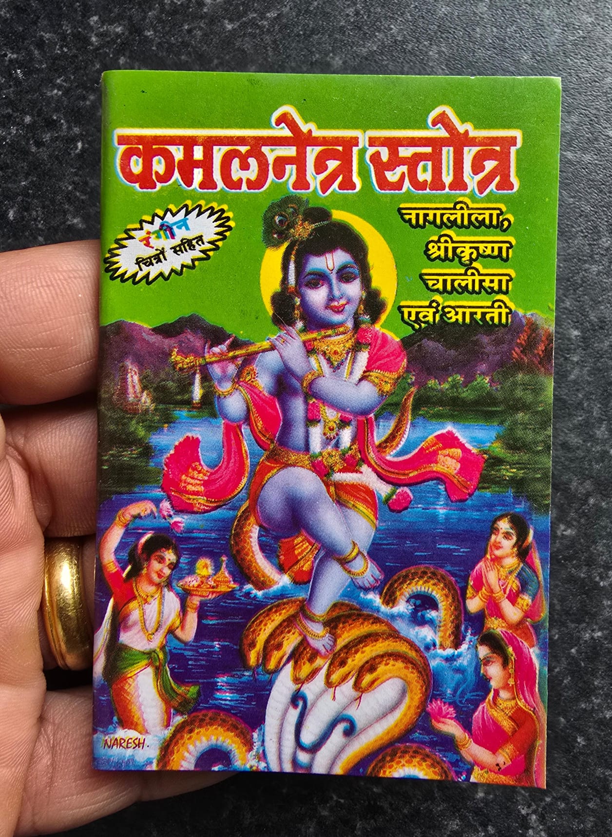 Kamalnetar Satotar Pocket Book Hindi Nagleela Krishan Chalisa Aarti Photo Hindu