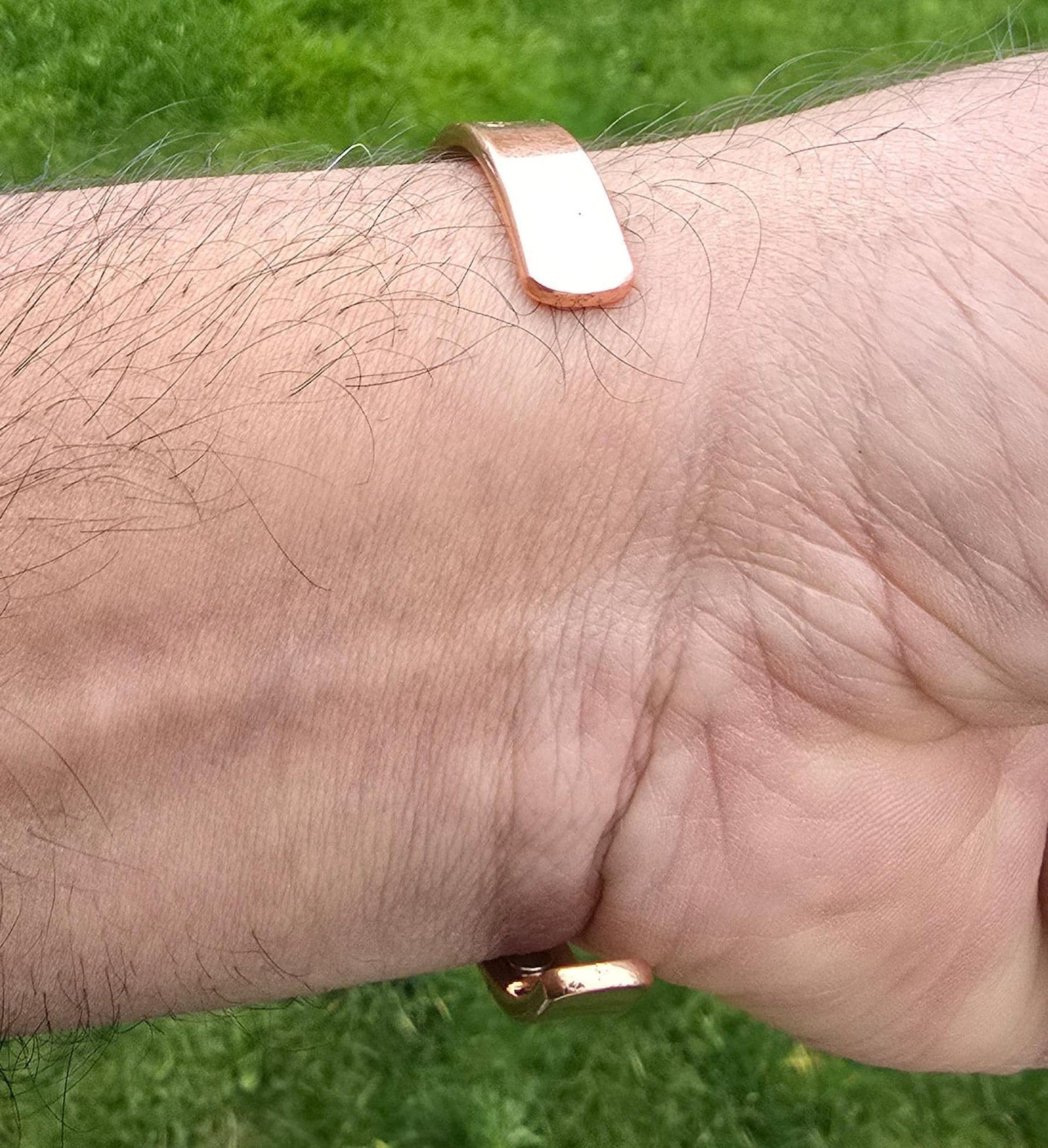 Copper Om Kara Hindu Tamba Bangle Smooth Design Magnetic Ohm Kada Ajustable O2A Meditation Bracelet Karray Karha Sikh BP Health Benefits