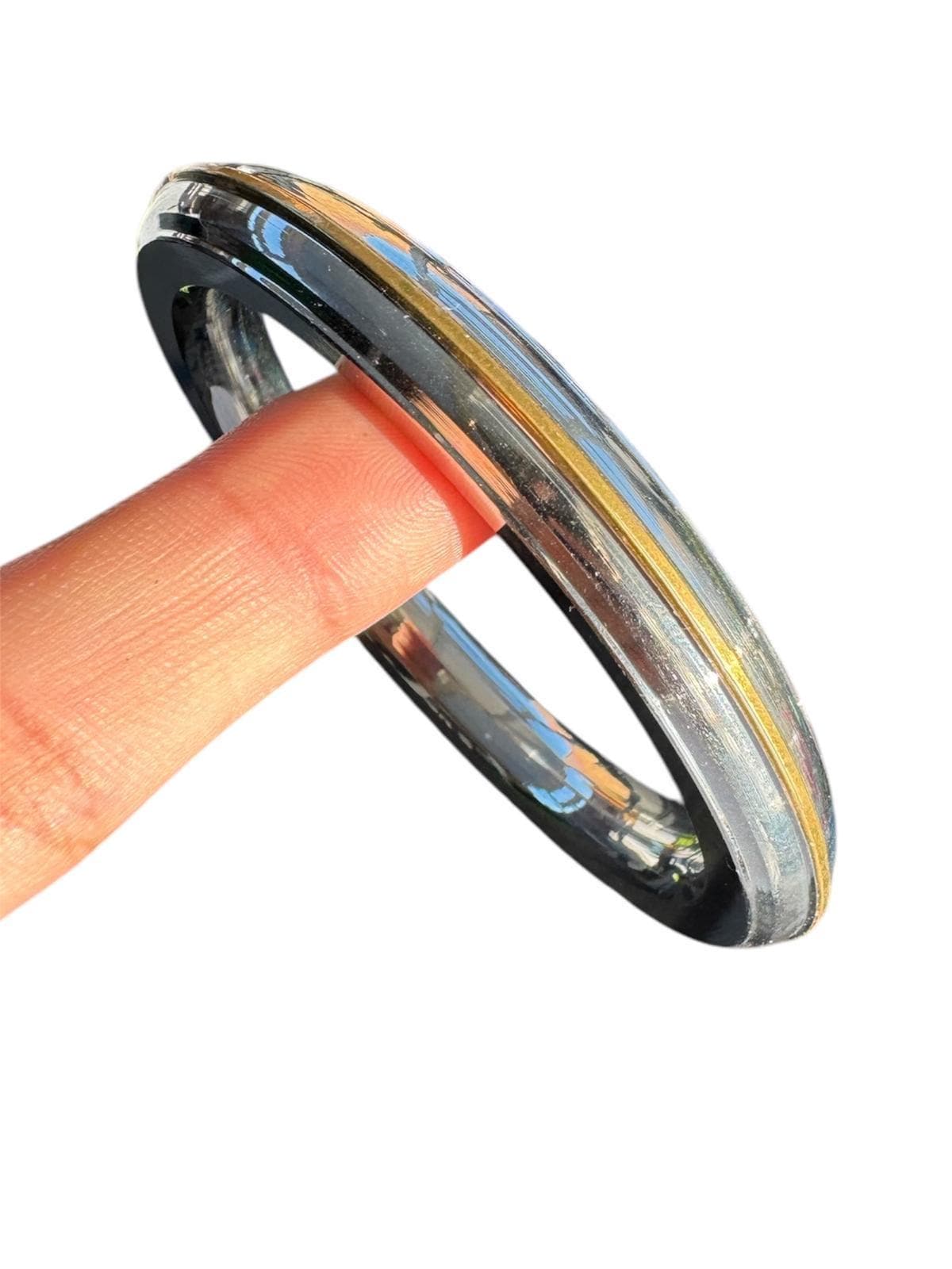 Sikh Kara Stainless Steel Thick Bracelet Brass Smooth Kada Singh Kaur Khalsa Kakaar Punjabi Sikhism Bangle Karra One Edge DD54