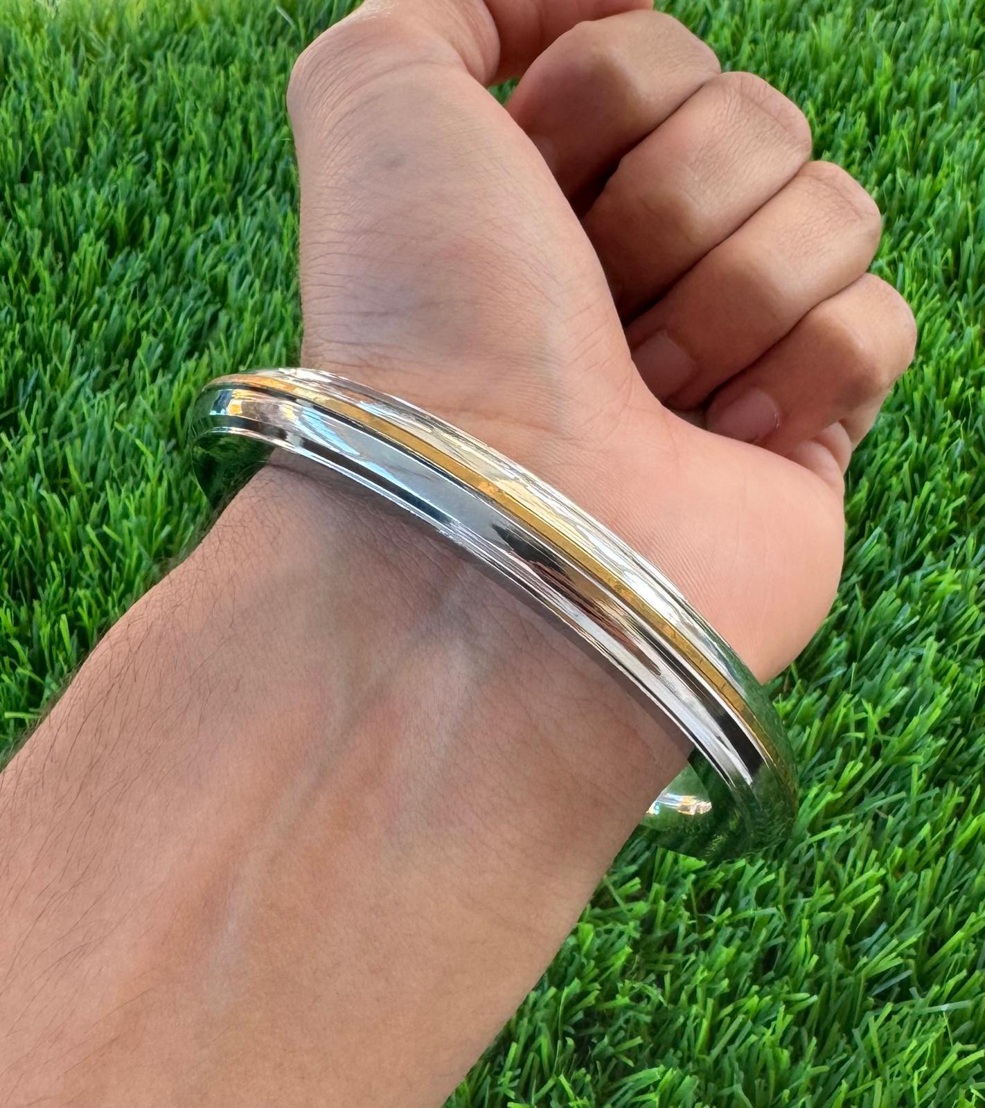Sikh Kara Stainless Steel Thick Bracelet Brass Smooth Kada Singh Kaur Khalsa Kakaar Punjabi Sikhism Bangle Karra One Edge DD54
