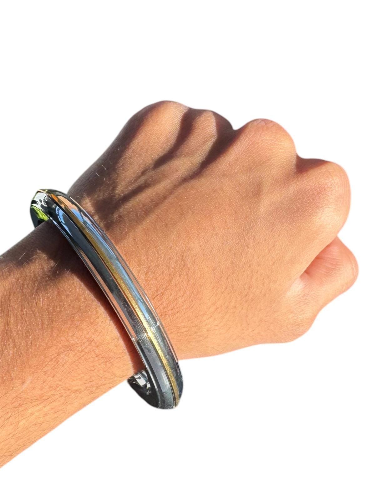 Sikh Kara Stainless Steel Thick Bracelet Brass Smooth Kada Singh Kaur Khalsa Kakaar Punjabi Sikhism Bangle Karra One Edge DD54