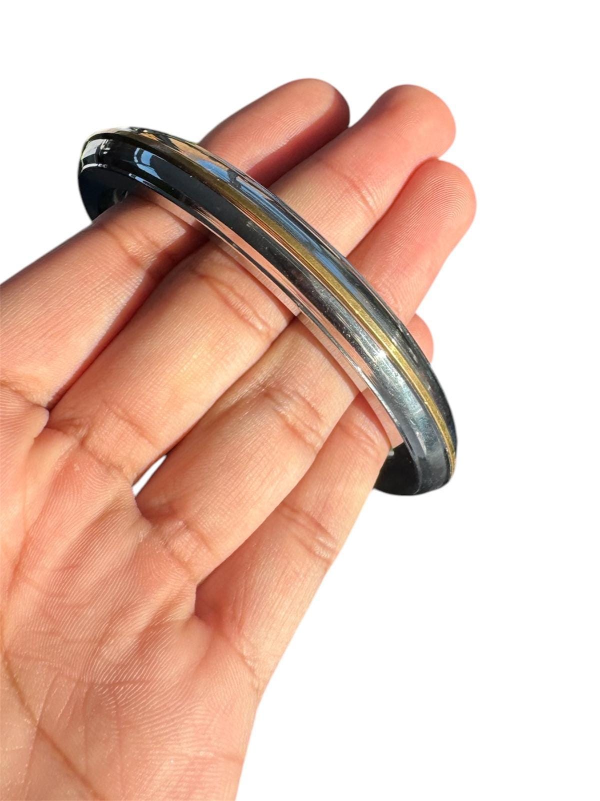 Sikh Kara Stainless Steel Thick Bracelet Brass Smooth Kada Singh Kaur Khalsa Kakaar Punjabi Sikhism Bangle Karra One Edge DD54
