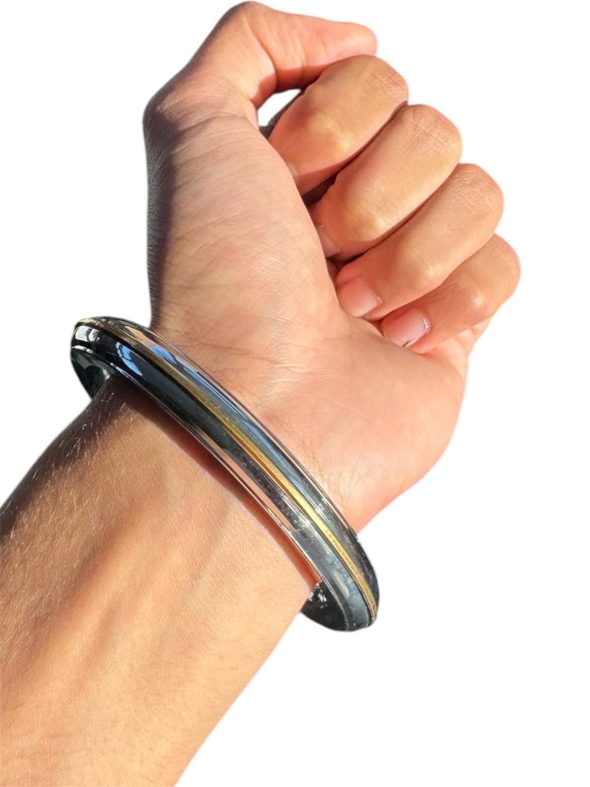 Sikh Kara Stainless Steel Thick Bracelet Brass Smooth Kada Singh Kaur Khalsa Kakaar Punjabi Sikhism Bangle Karra One Edge DD54