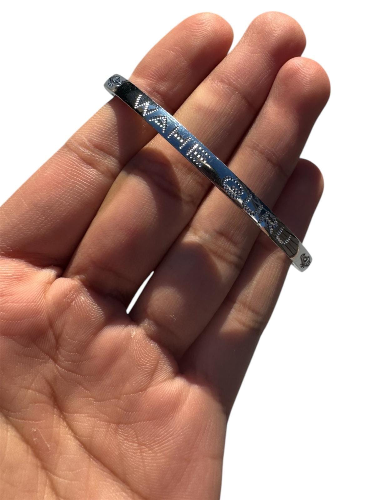 Sikh Kara Silver Plated Waheguru Khanda Laser Engraved Bracelet Kada Singh Kaur Khalsa Kakaar Punjabi Sikhism Bangle Karra Design DD56