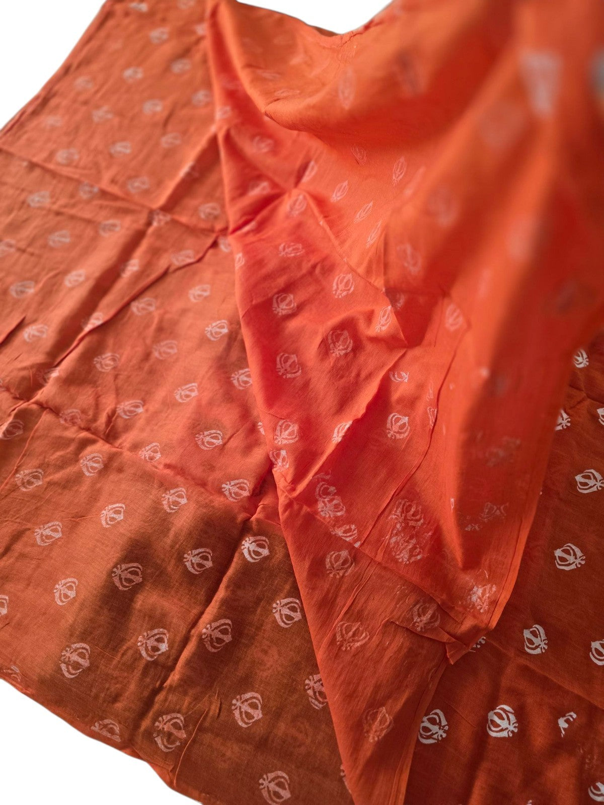 Sikh Punjabi Kaur Dupatta Khanda Print Chunni Singh Parna Gamcha Saropa Hajooria