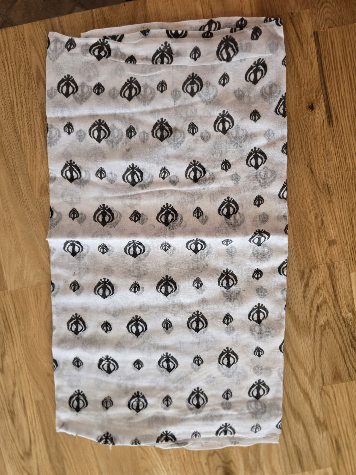 Sikh Punjabi Kaur Dupatta Khanda Print Chunni Singh Parna Gamcha Saropa Hajooria