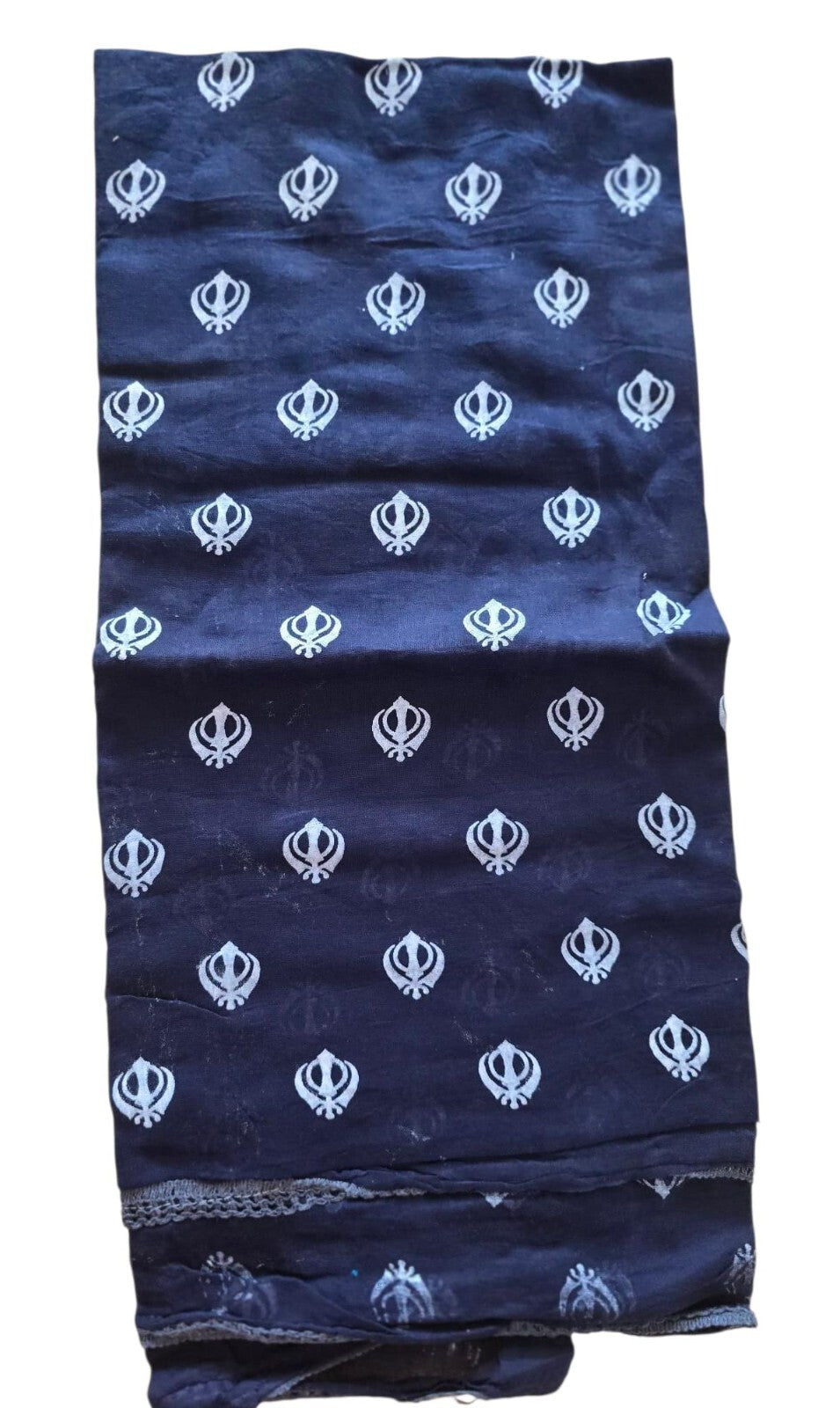 Sikh Punjabi Kaur Dupatta Khanda Print Chunni Singh Parna Gamcha Saropa Hajooria