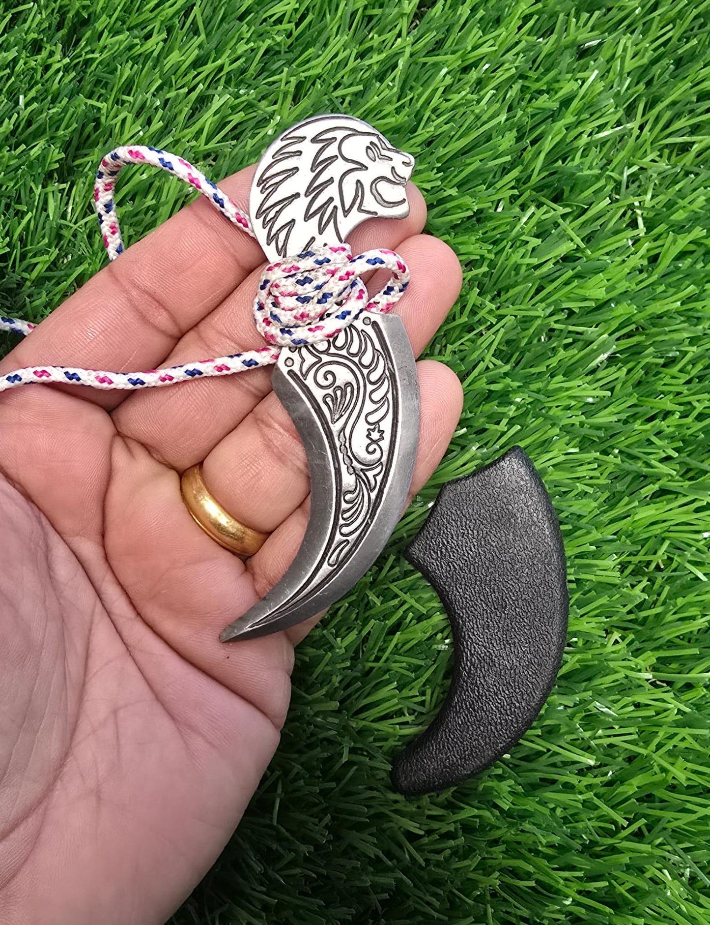 Sarbloh Taksali Punch Pure Iron Khalsa Lion Shastar Nihang Sikh Singh Kaur Punjabi Sher Handmade A7A New