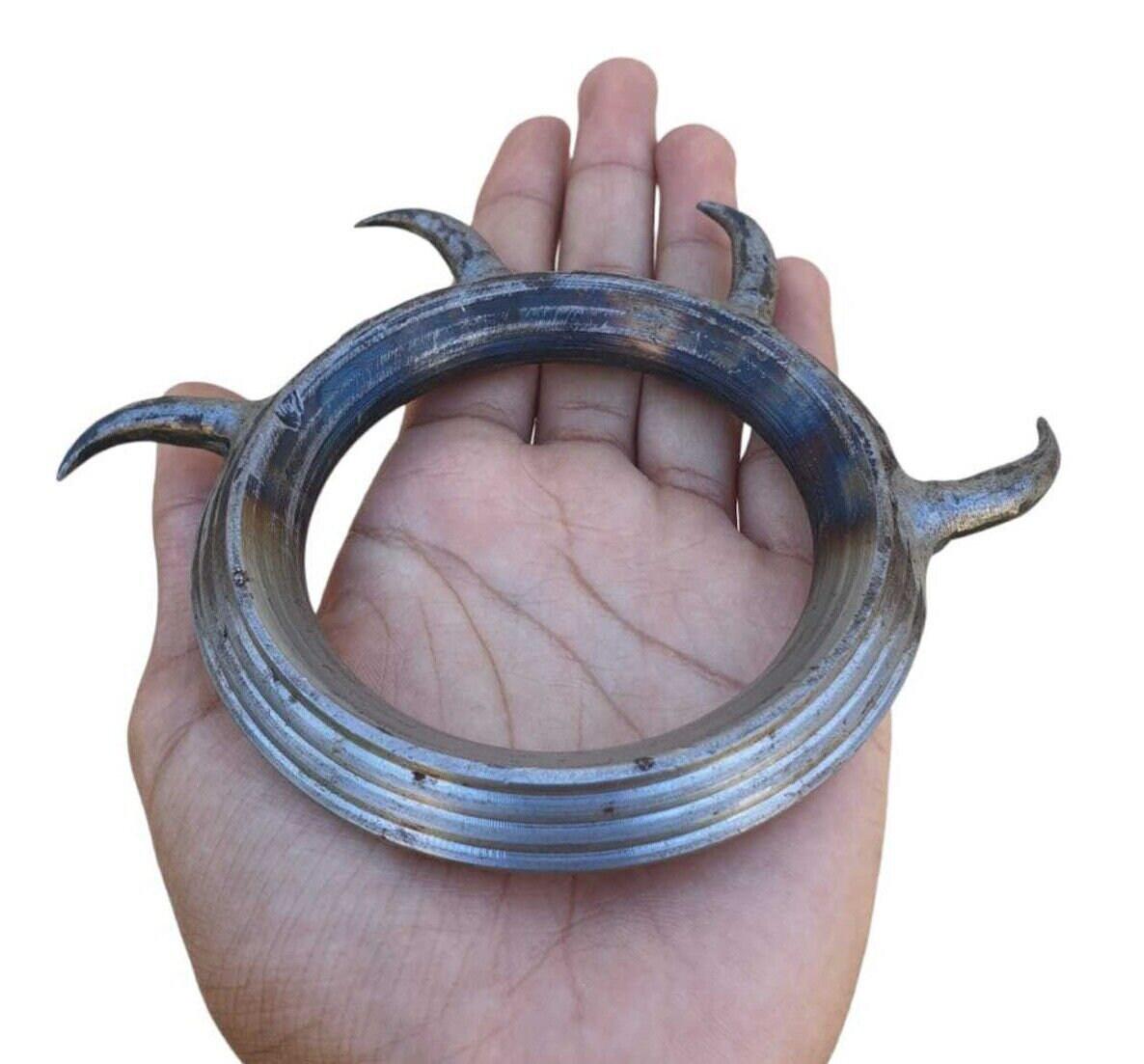 Sarbloh Kara Iron Sikh Warrior Spikes Kada Sher Panja Bangle Singh Kaur Khalsa S15G