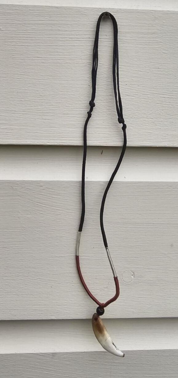 Authentic wolf tooth pendant tribal evil eye nazar protection witcher necklace P