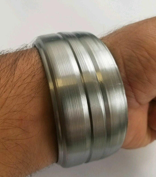 Heavy Wide Steel Sarbloh Pure Iron Steel Sikh Baba Deep Singh Kara Style Kada H2G