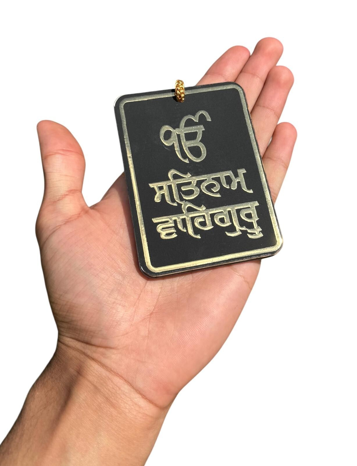 Sikh Car Hanger Wooden Black Car Mirror Ik Onkar Satnam Waheguru Pendant ZZ11