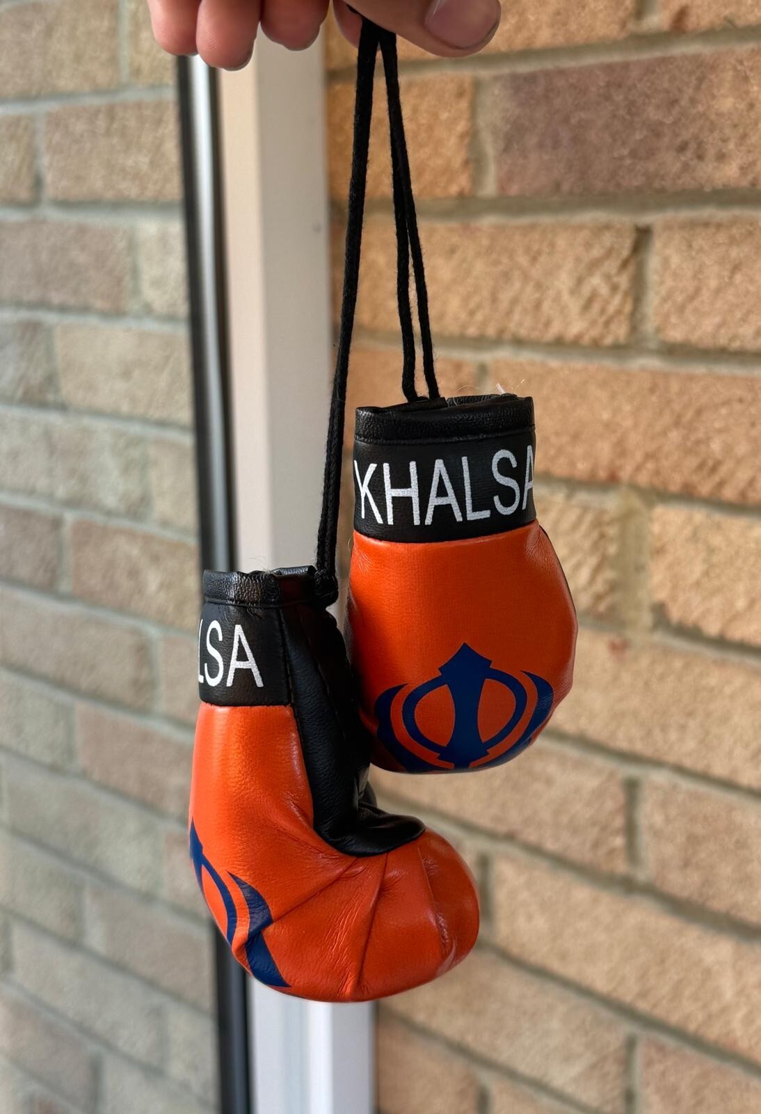 Khanda Boxing Gloves Car Rear View Mirror Hanging Singh Khalsa Pendant ZZ20 NEW