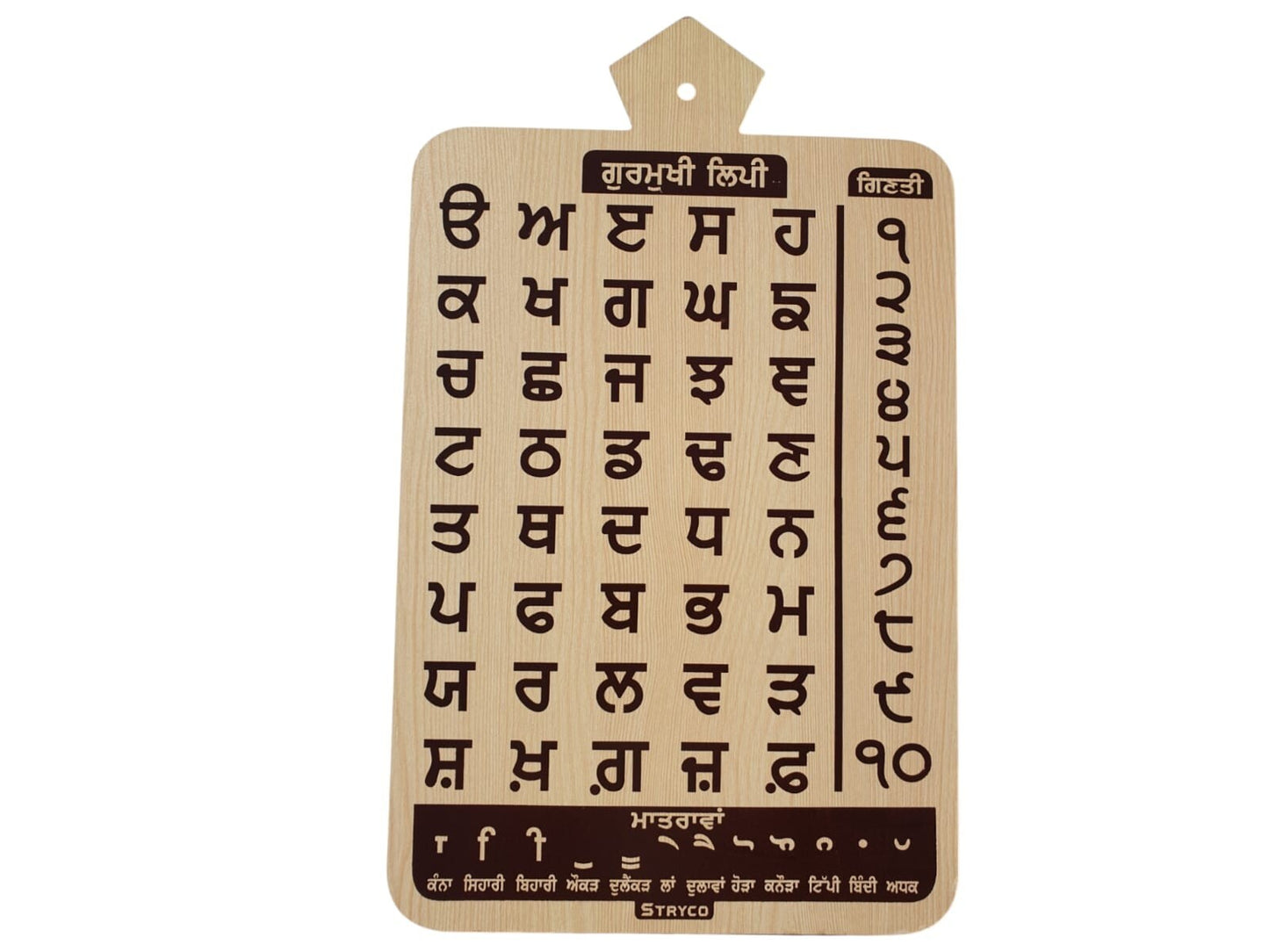 Punjabi Alphabet Board Sikh Gurmukhi Penti Ginti Kids Learning Wall Fatti ZZ33