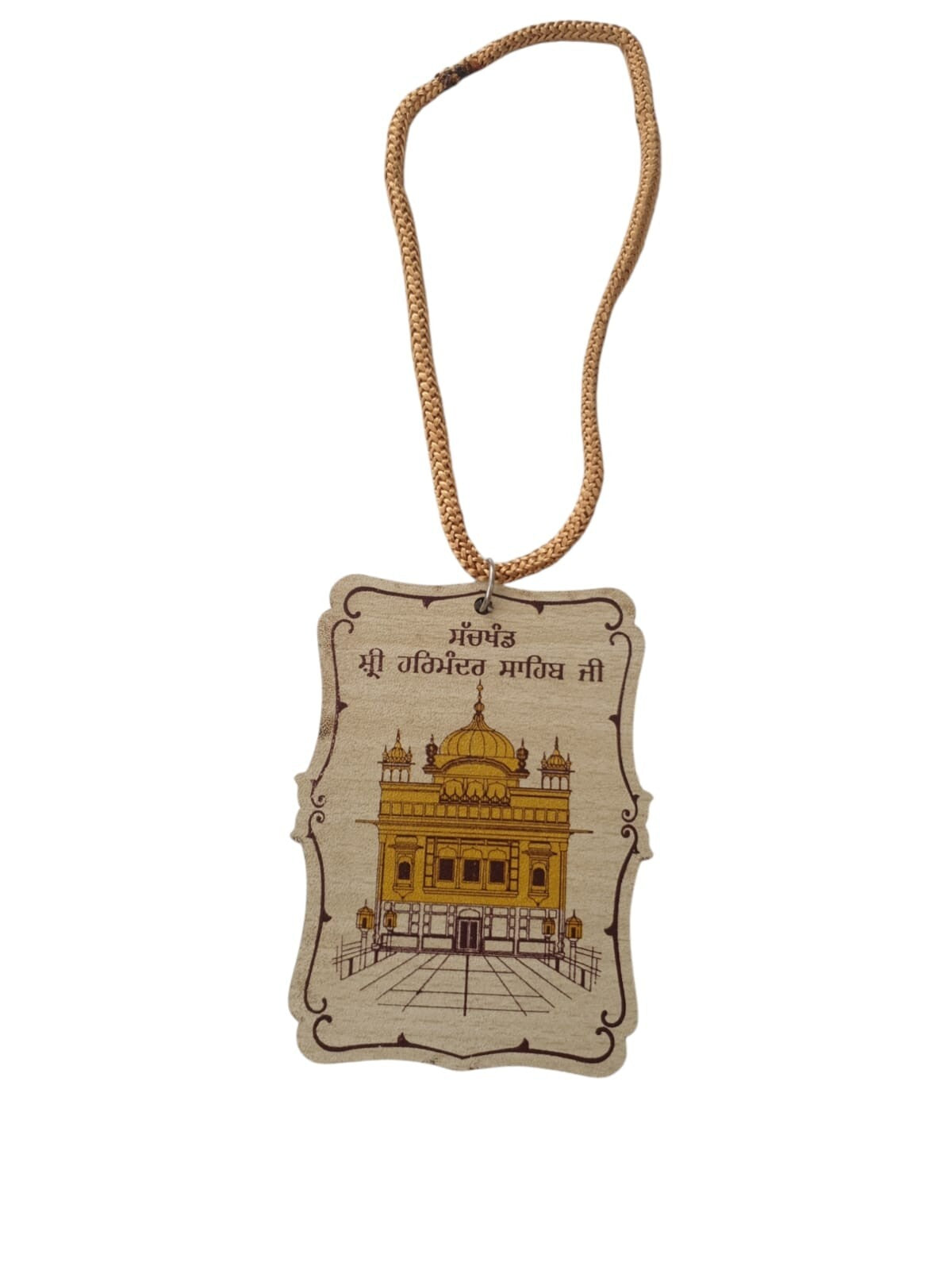 Sikh Car Hanger Wooden Golden Temple Sri Harmandir Sahib Ji Car Pendant ZZ36 NEW
