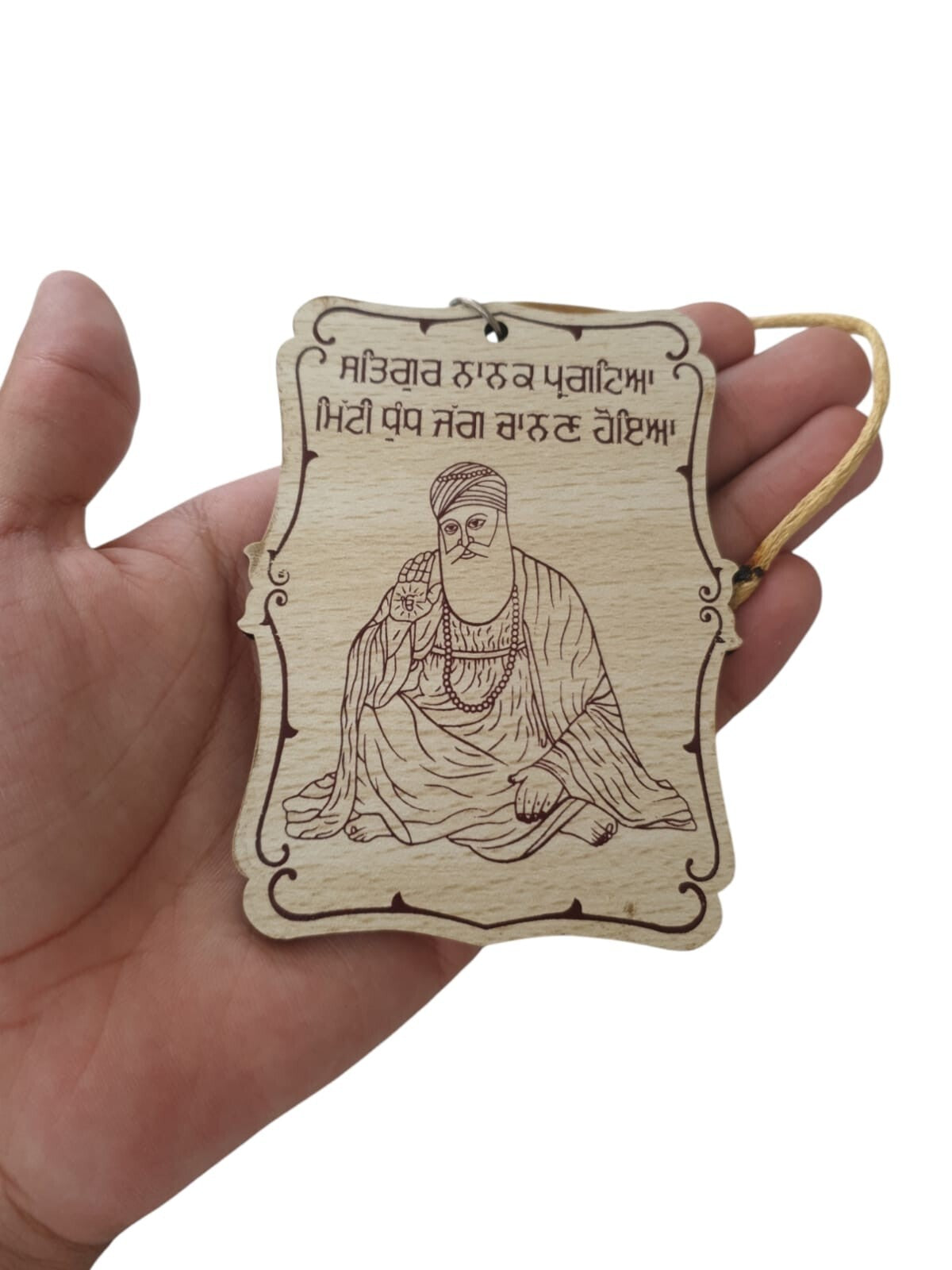 Sikh Car Hanger Wooden Guru Nanak Dev Ji Motivation Pendant Car Mirror ZZ35 NEW