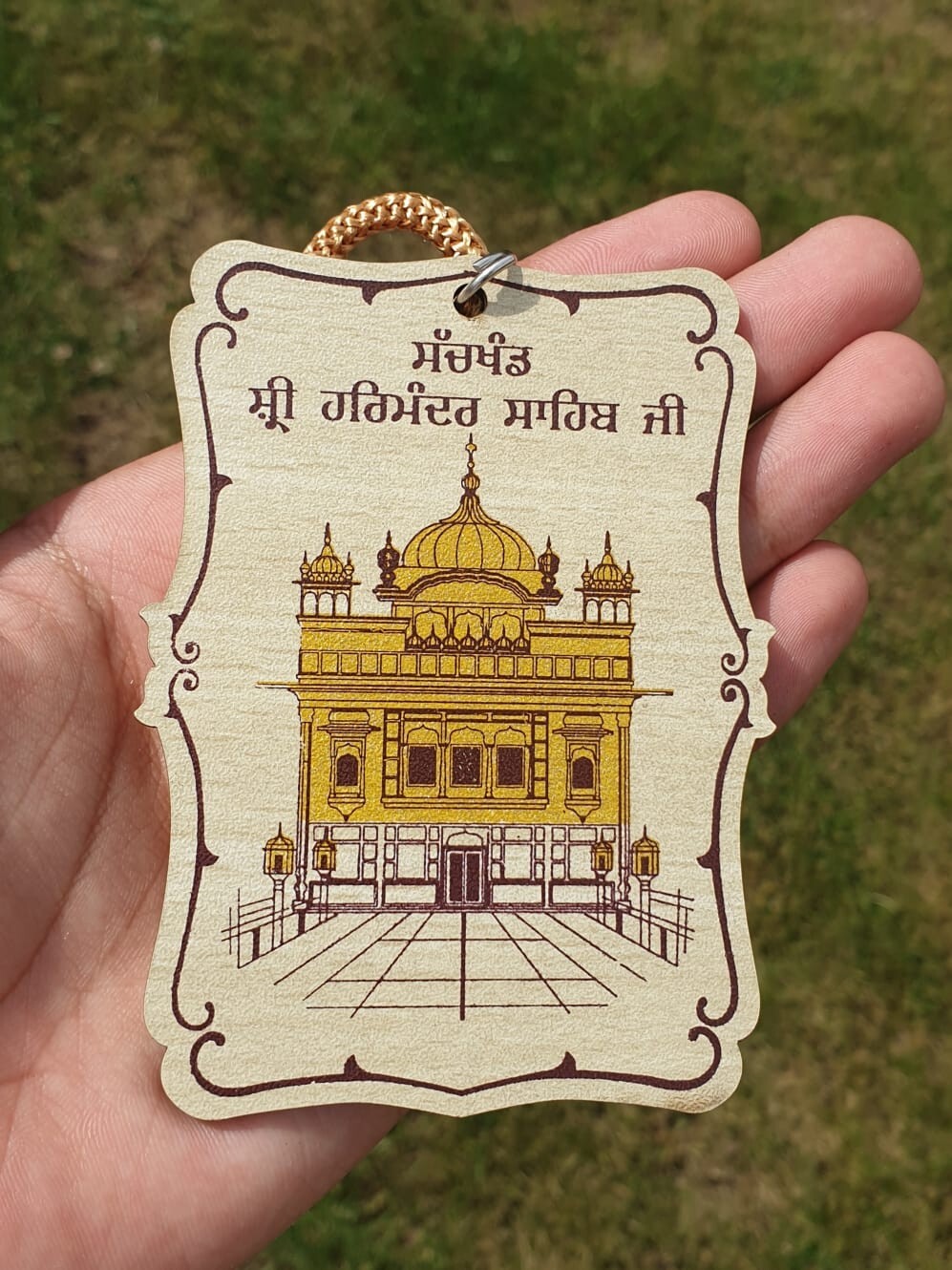 Sikh Car Hanger Wooden Golden Temple Sri Harmandir Sahib Ji Car Pendant ZZ36 NEW