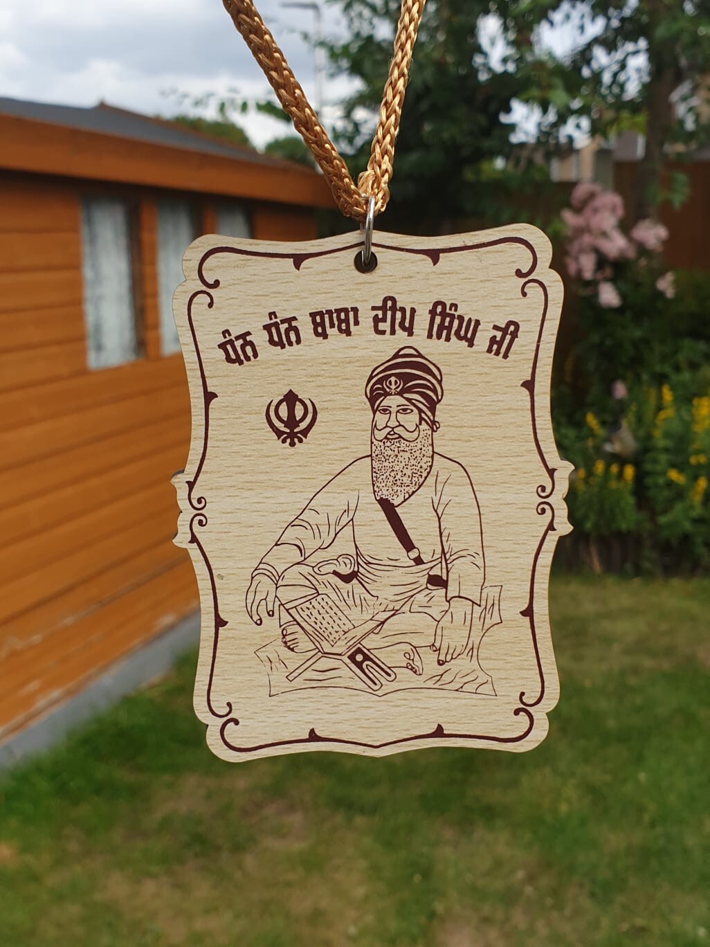 Baba Deep Singh Ji Wooden Car Hanger Sikh Motivation Pendant Car Mirror ZZ37 NEW