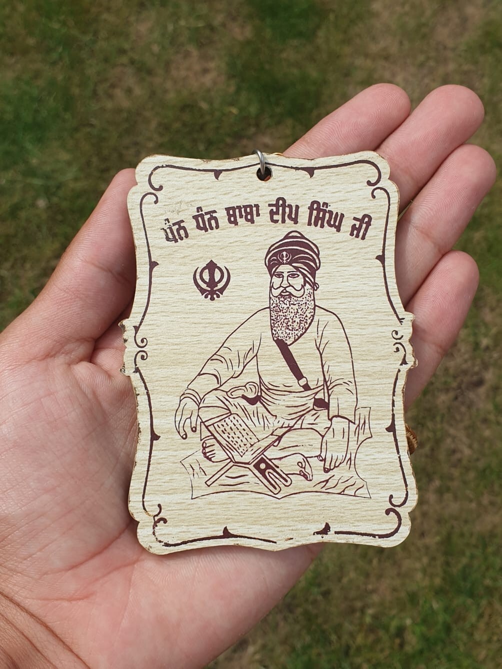 Baba Deep Singh Ji Wooden Car Hanger Sikh Motivation Pendant Car Mirror ZZ37 NEW