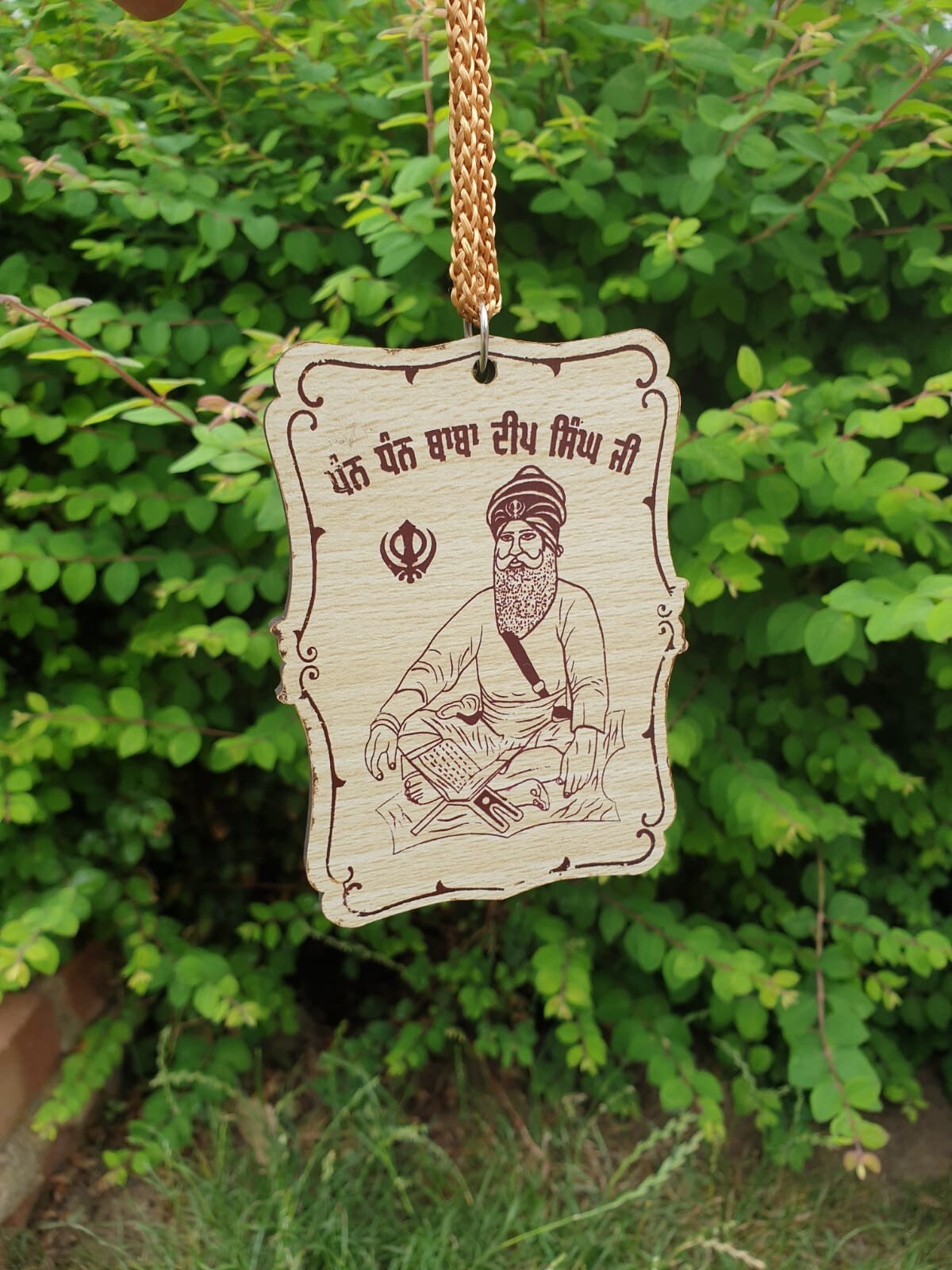 Baba Deep Singh Ji Wooden Car Hanger Sikh Motivation Pendant Car Mirror ZZ37 NEW