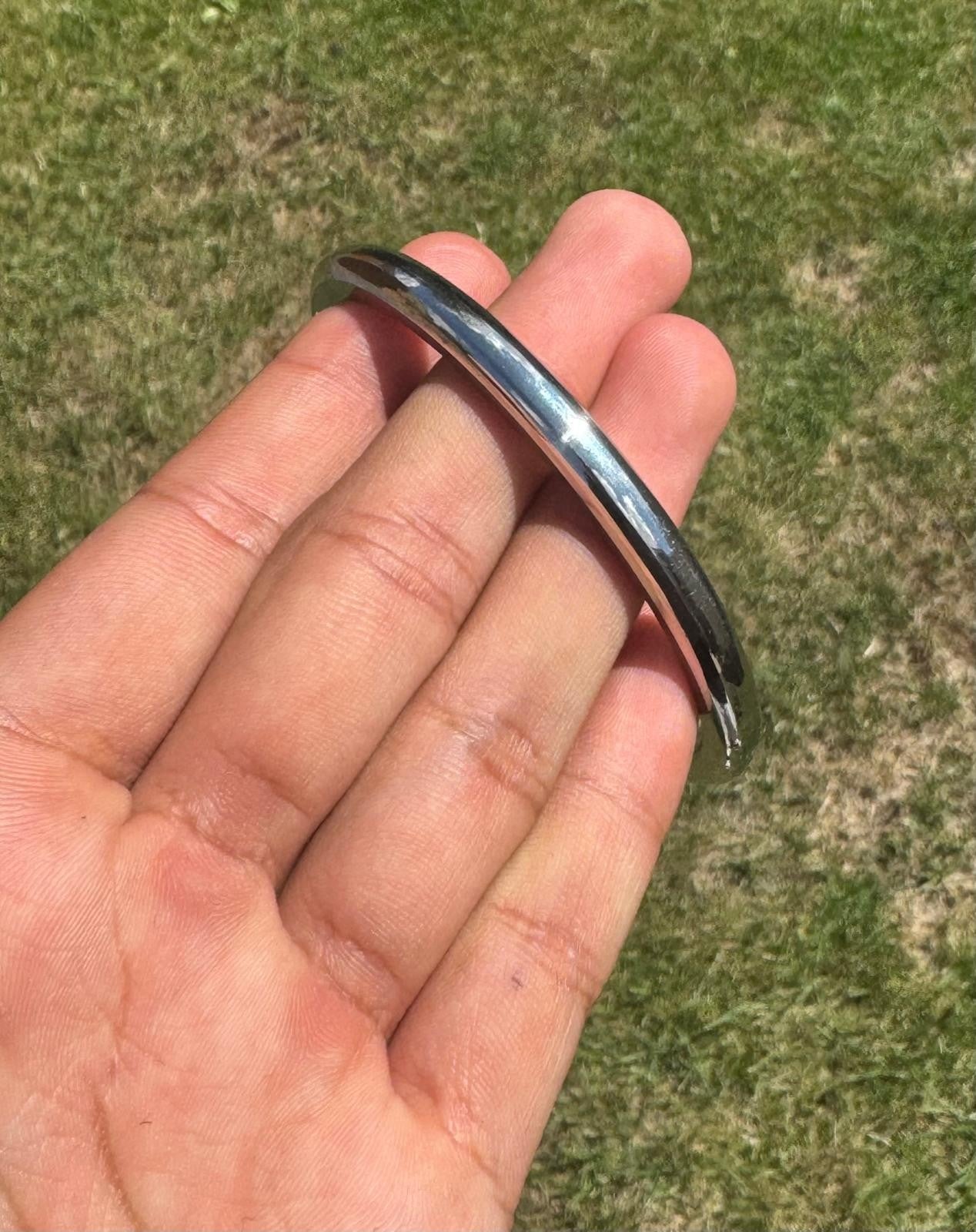 Stainless Steel Kara Smooth Round Thick Sikh Bangle Singh Kaur Kada Punjabi J22G