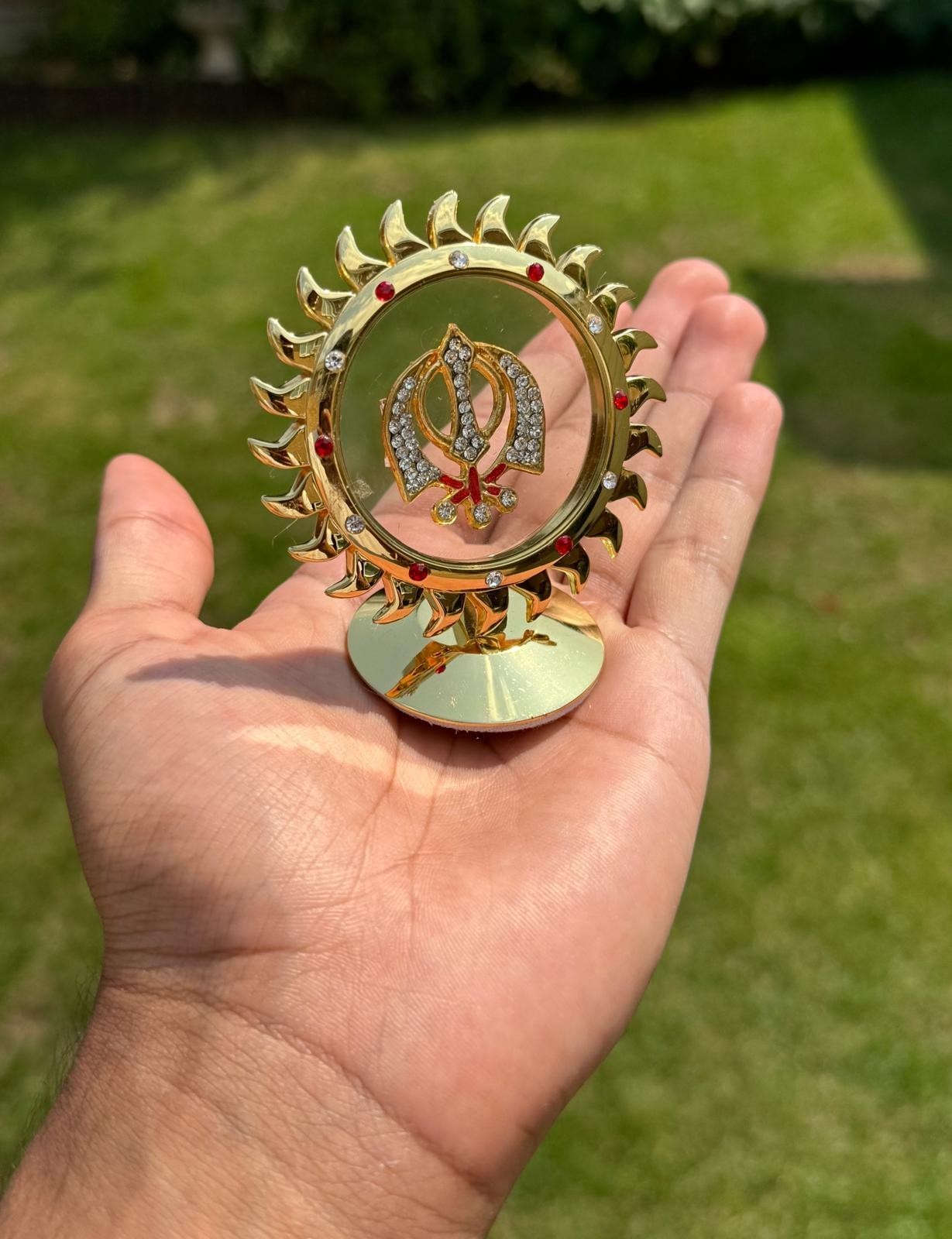 Sikh Ik Onkar Khanda Car Stand Desktop Sun Apple Display Singh Kaur Khalsa ZZ39