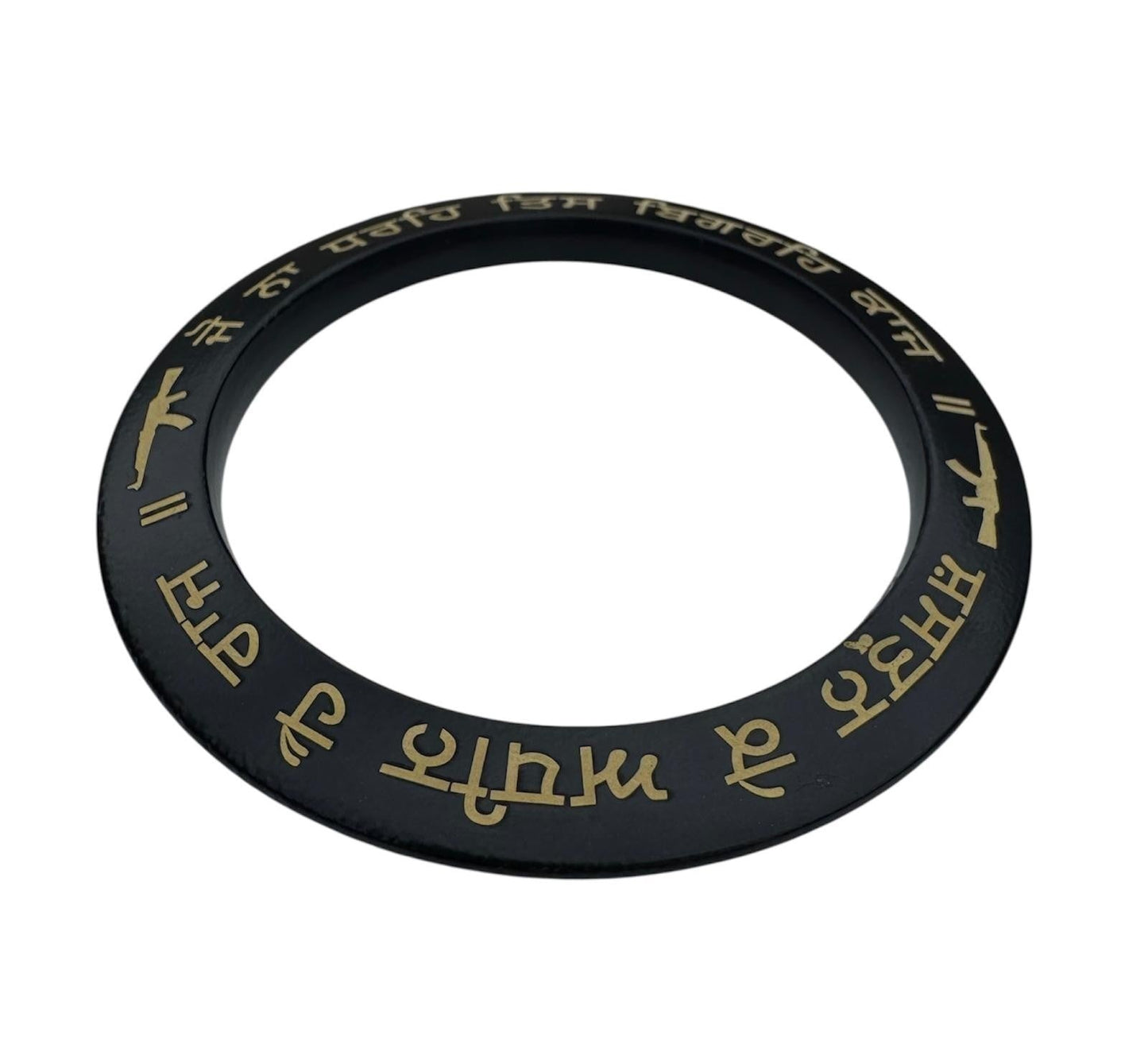 Sikh Sarbloh Kara Pure Iron Black Shastran Ke Adheen Hai Raj Chakri Kada I22R