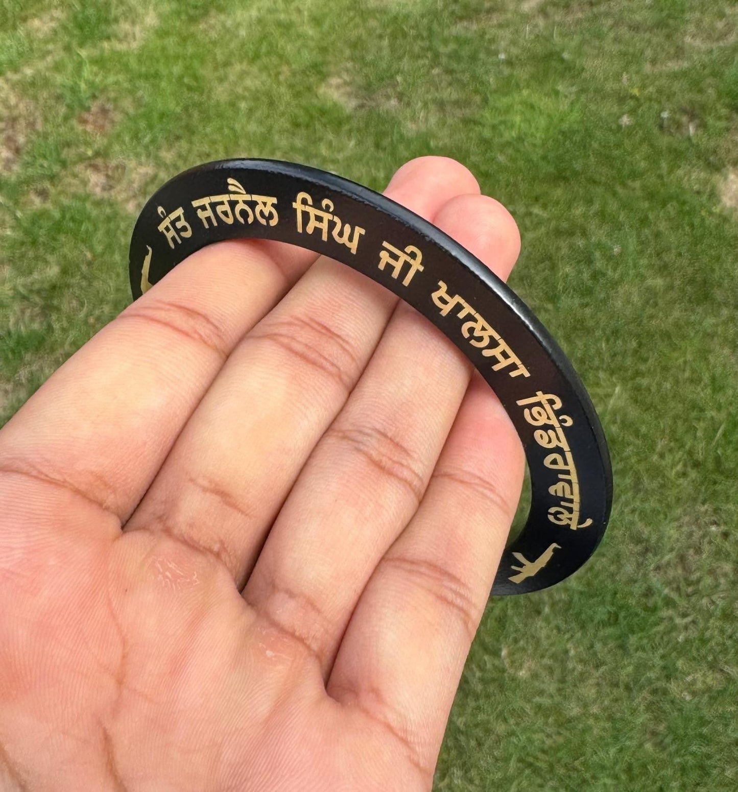 Sikh Sarbloh Kara Black Pure Iron Never Forget 84 Bhindranwale Khalsa Kada I24