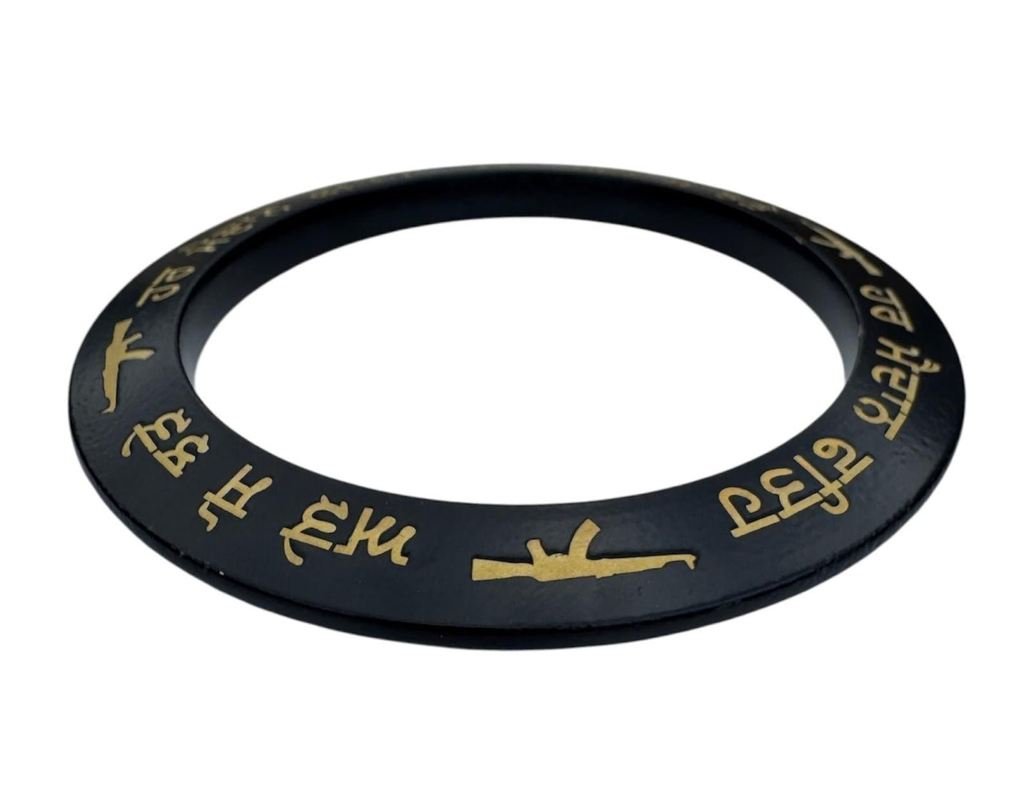 Sikh Sarbloh Kara Pure Iron Black Bangle Har Maidan Fateh Chakri Khalsa Kada I23