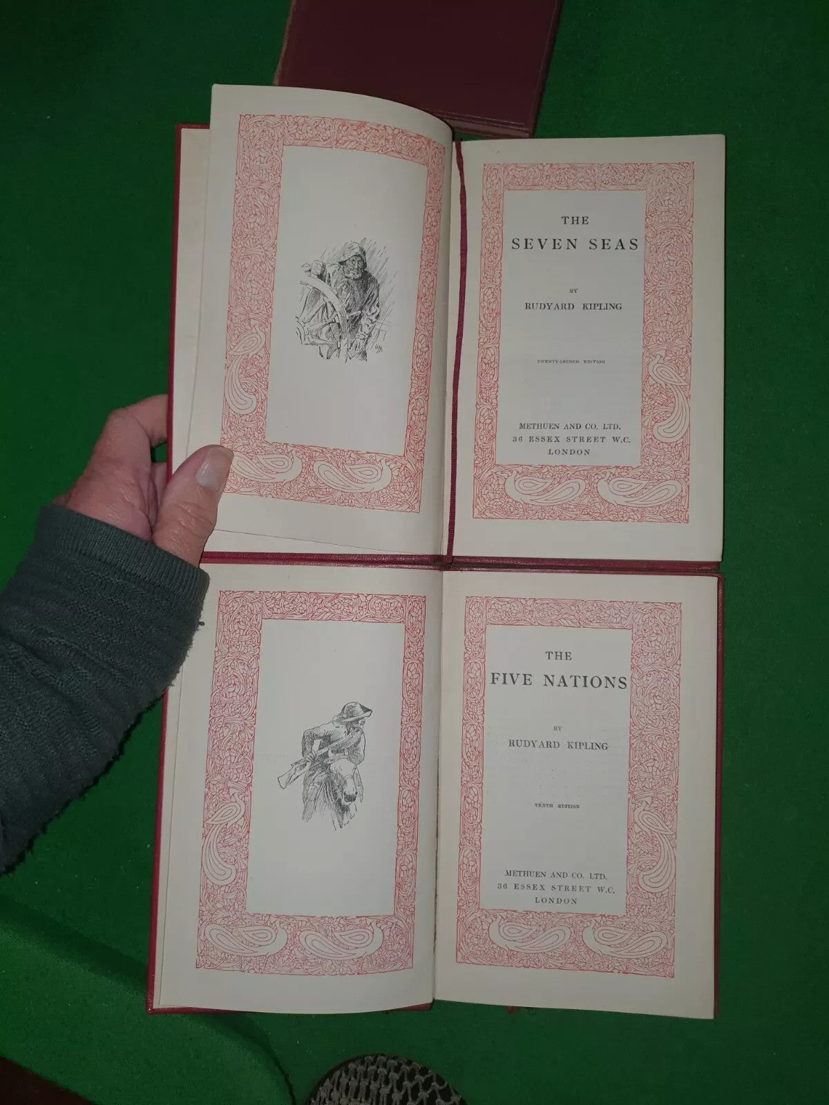 Antique Collection of 1913-29 Rudyard Kipling 19 Books Set Jungle Book Kim Rare Vintage Old Books Authentic Collectors Items Collector