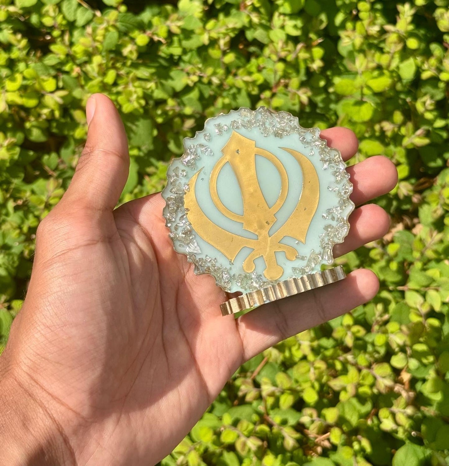 Sikh Khanda Stand Desktop Car Home Decor Singh Kaur Khalsa Punjabi Display ZZZ12