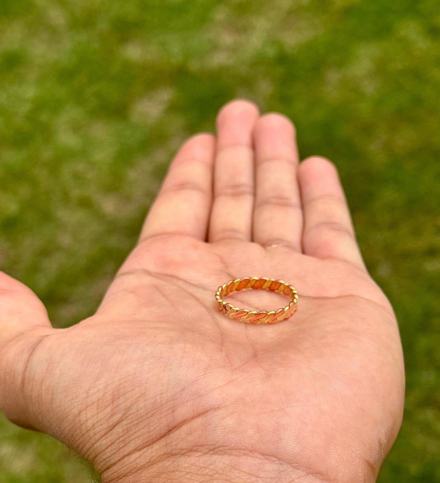 Copper Brass Ring Evil Eye Pure Protection Amulet Nazar Hindu Sikh Challa i26R