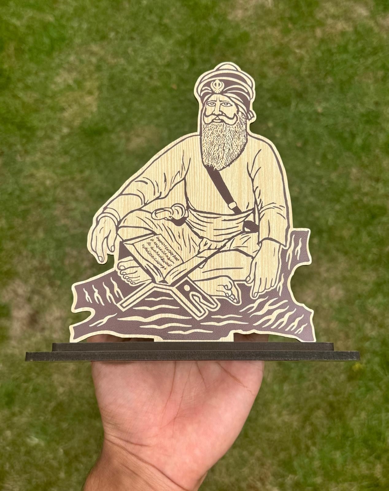 Sikh Wooden Stand Baba Deep Singh Ji Sikh Gurus Home Decor Display Khalsa UU6