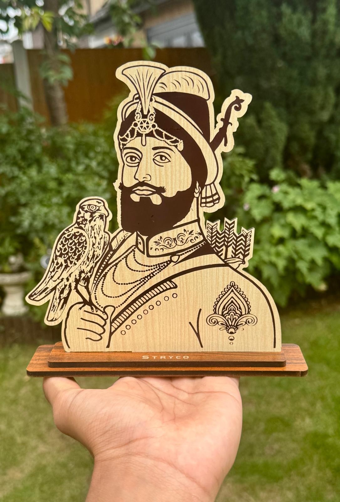 Sikh Wooden Stand Baba Deep Singh Ji Sikh Gurus Home Decor Display Khalsa UU6